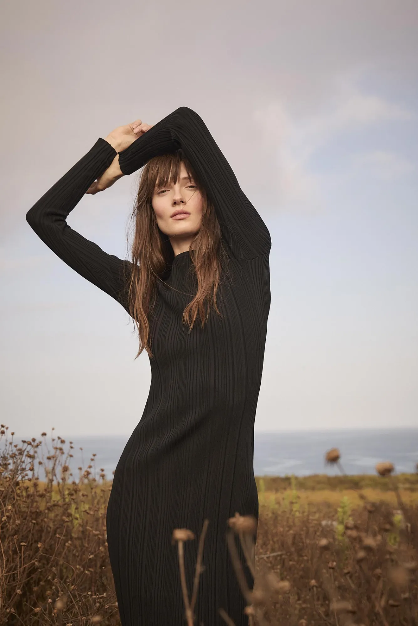 Amour Vert Chantae Ribbed Boatneck Dress- Dresses|Clearance