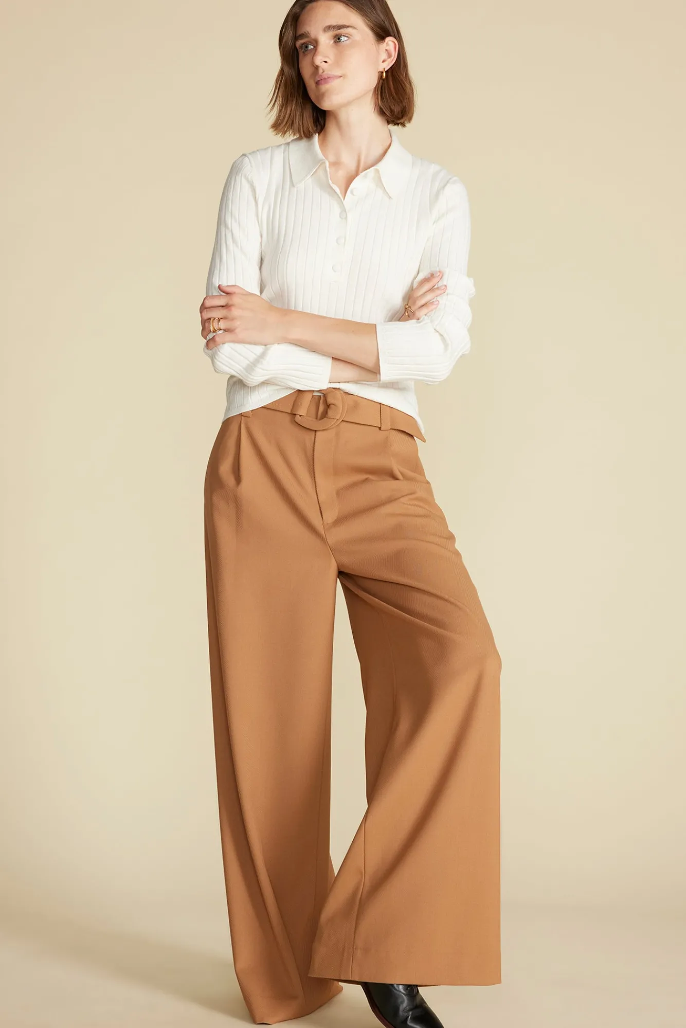 Amour Vert Lorraine Merino Wool Henley Sweater- Sweaters & Cardigans|Clearance