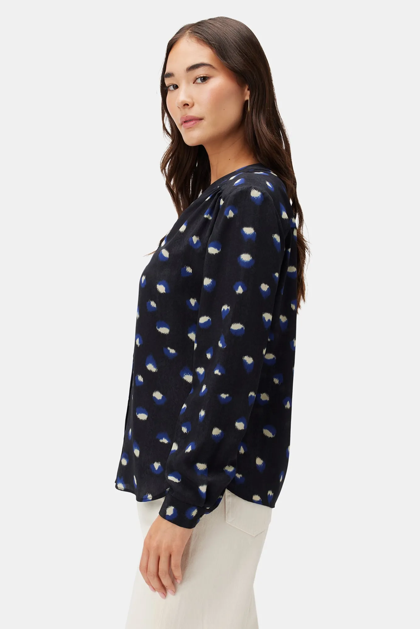 Amour Vert Kaya Washable Silk Blouse- Tops