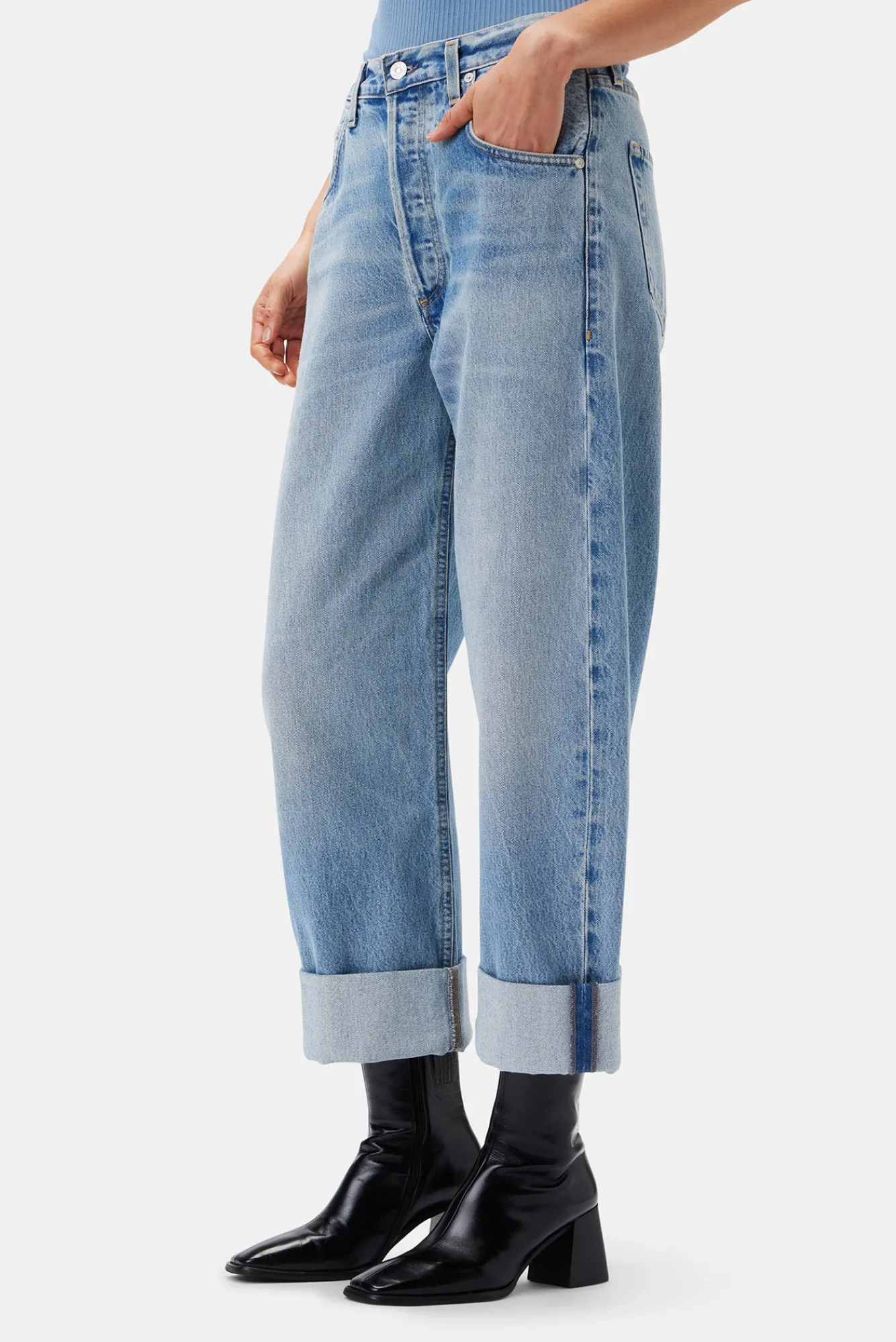 Amour Vert Citizens of Humanity Ayla Baggy Cuffed Crop Jean- Pants|Denim