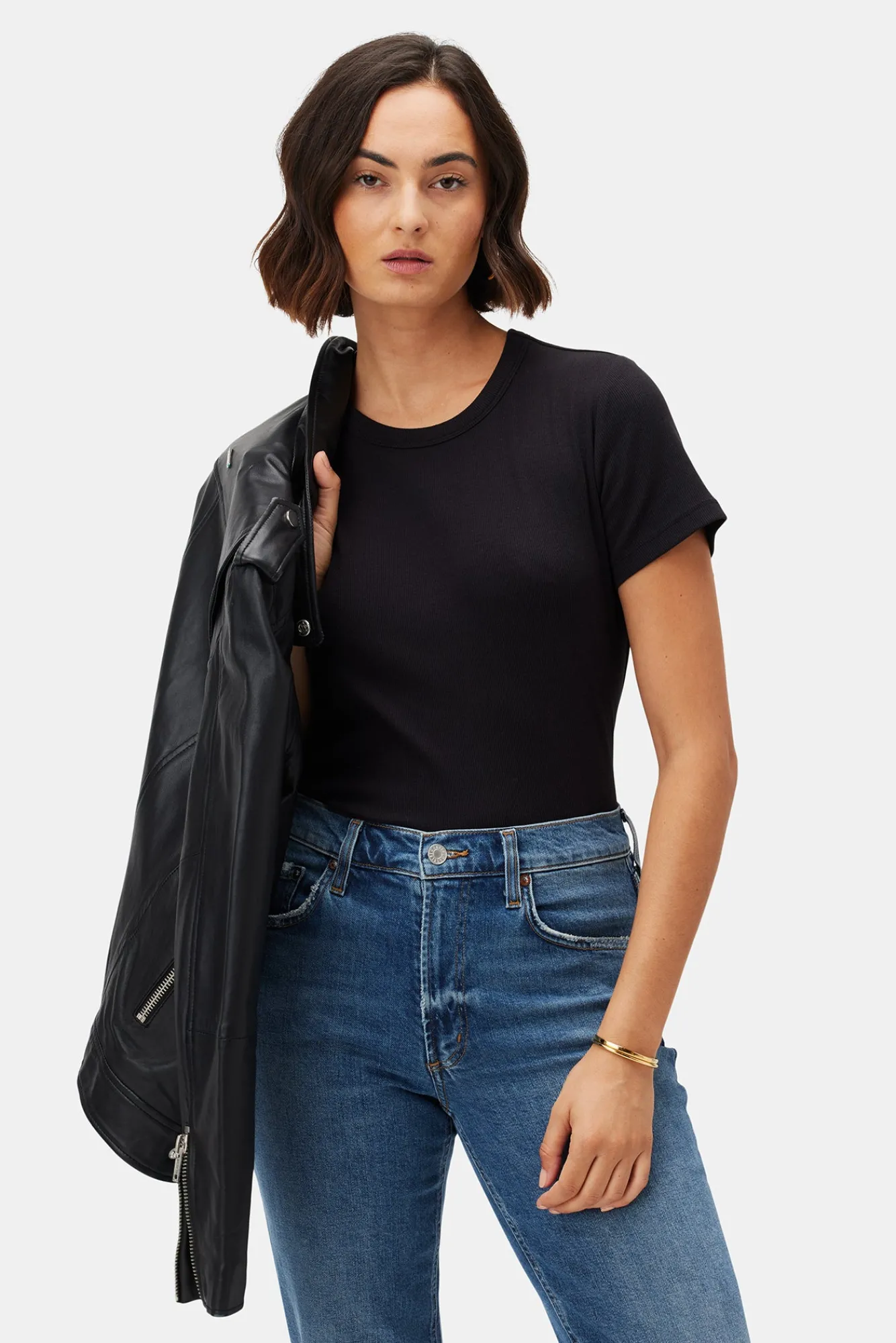 Amour Vert Eleanor Baby Rib Tee- Tops|Tees