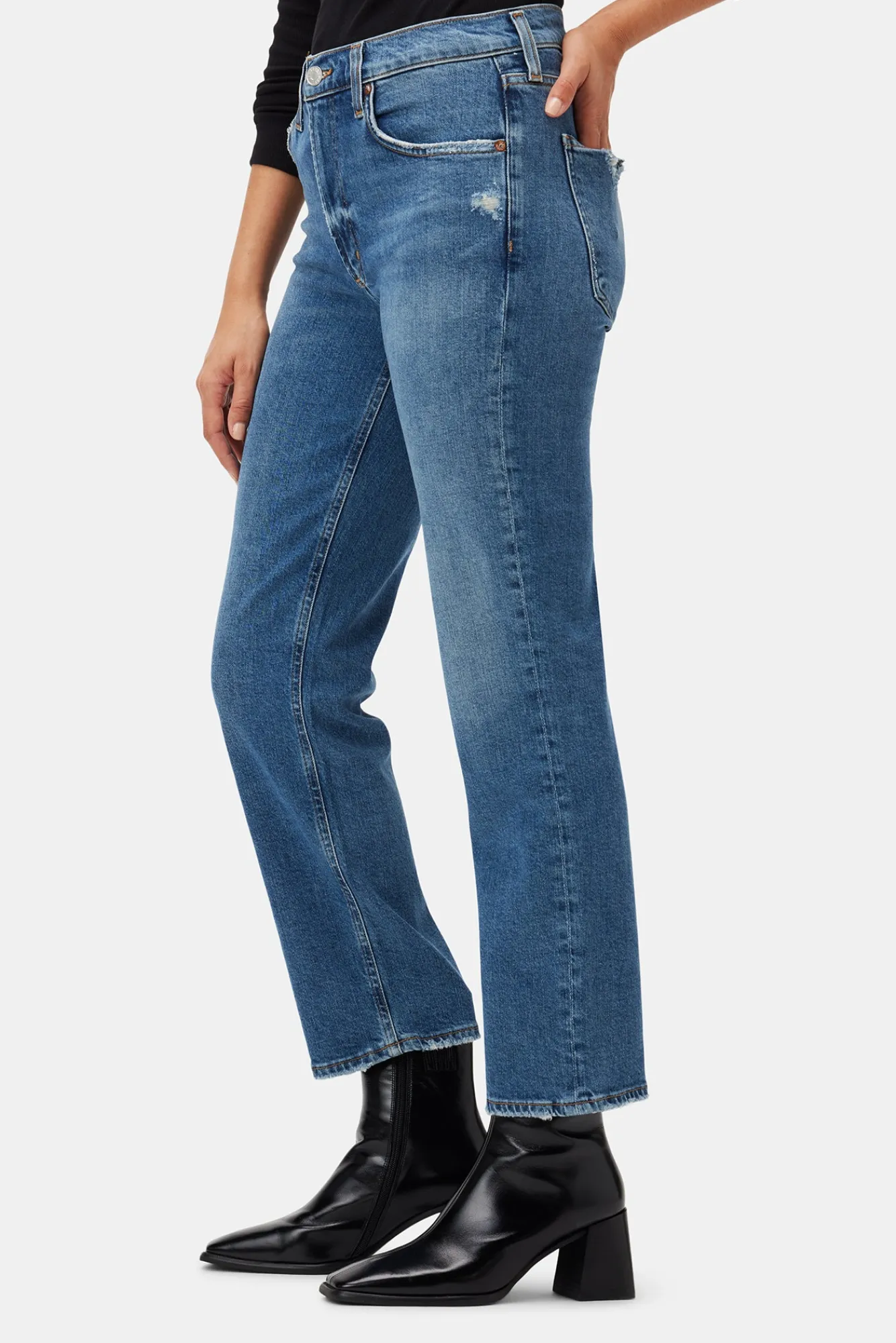 Amour Vert AGOLDE Kye Mid Rise Straight Crop- Denim|Pants