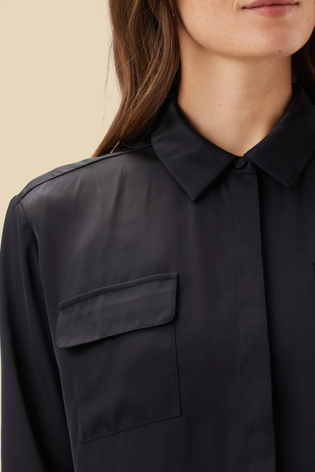 Amour Vert Bixby Pocket Blouse- Blouses & Shirts|Tops
