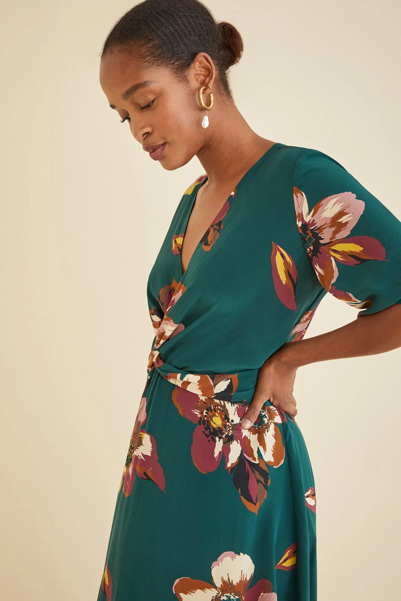 Amour Vert Joselle Silk Dress- Dresses|Clearance