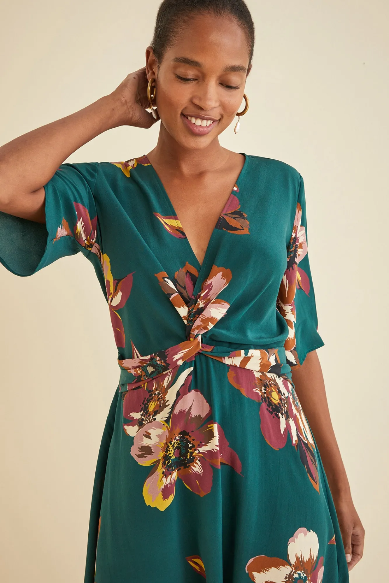 Amour Vert Joselle Silk Dress- Dresses|Clearance