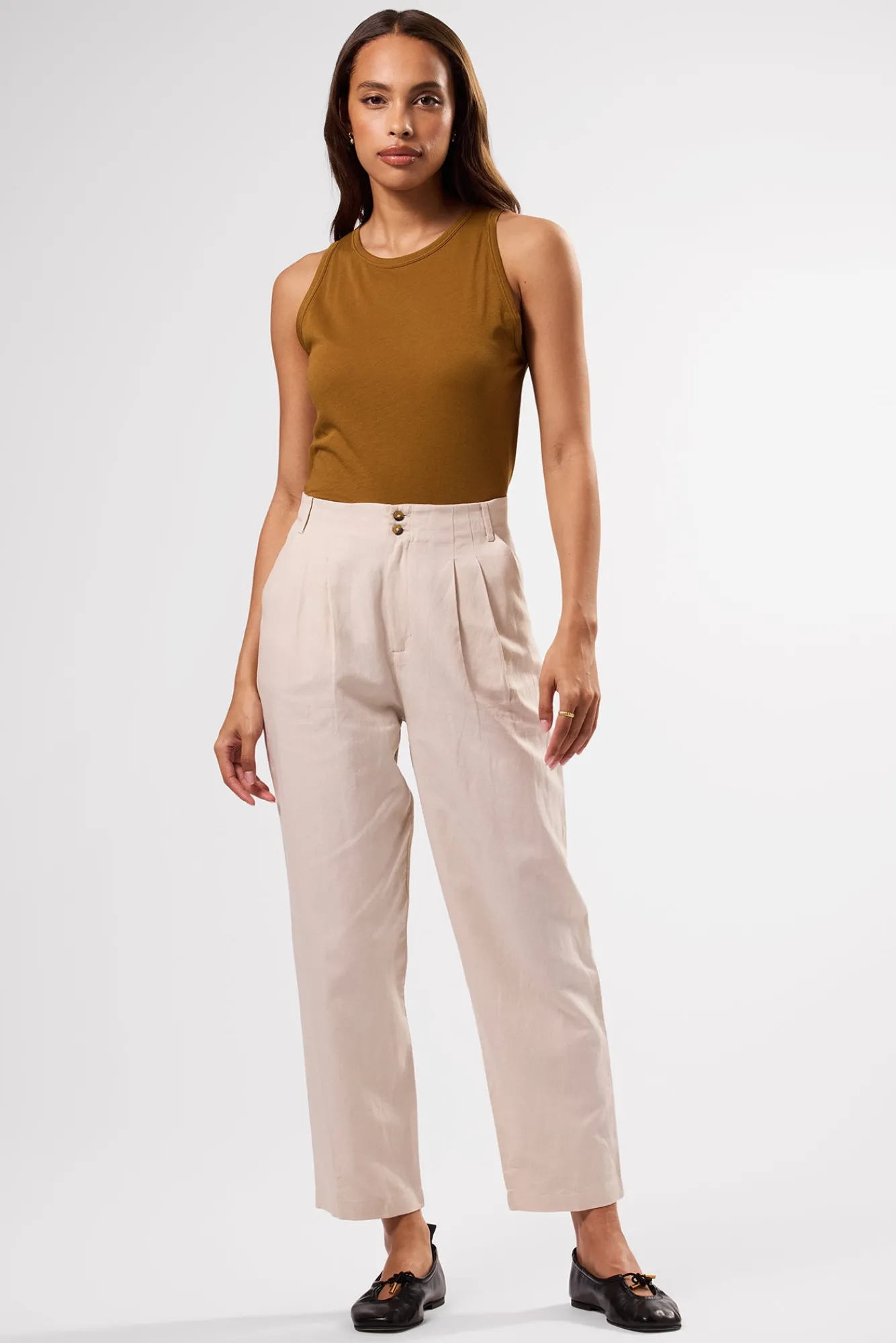 Amour Vert Larisa Cotton Linen Pant- Clearance