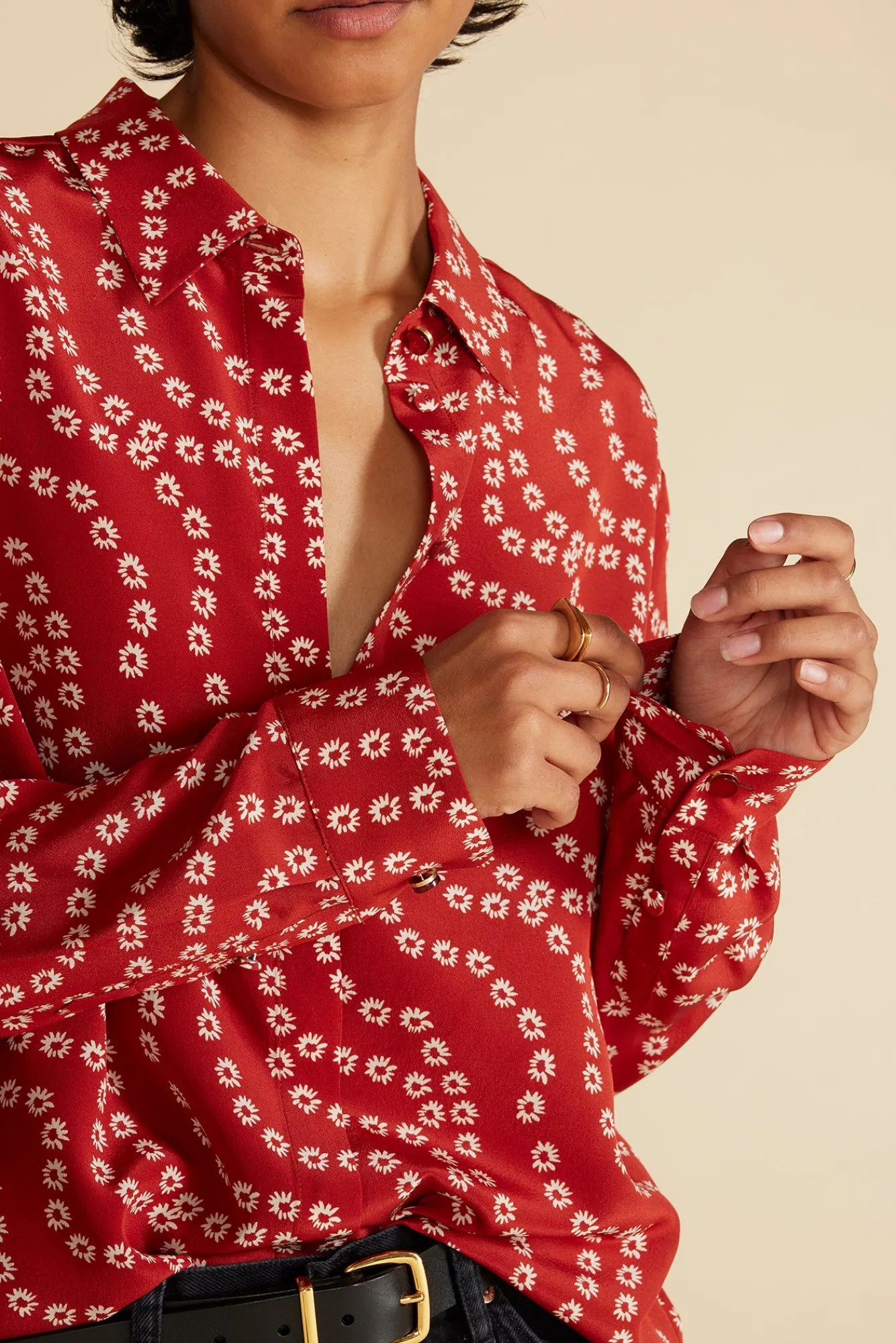 Amour Vert Bixby Washable Silk Blouse- Tops|Blouses & Shirts