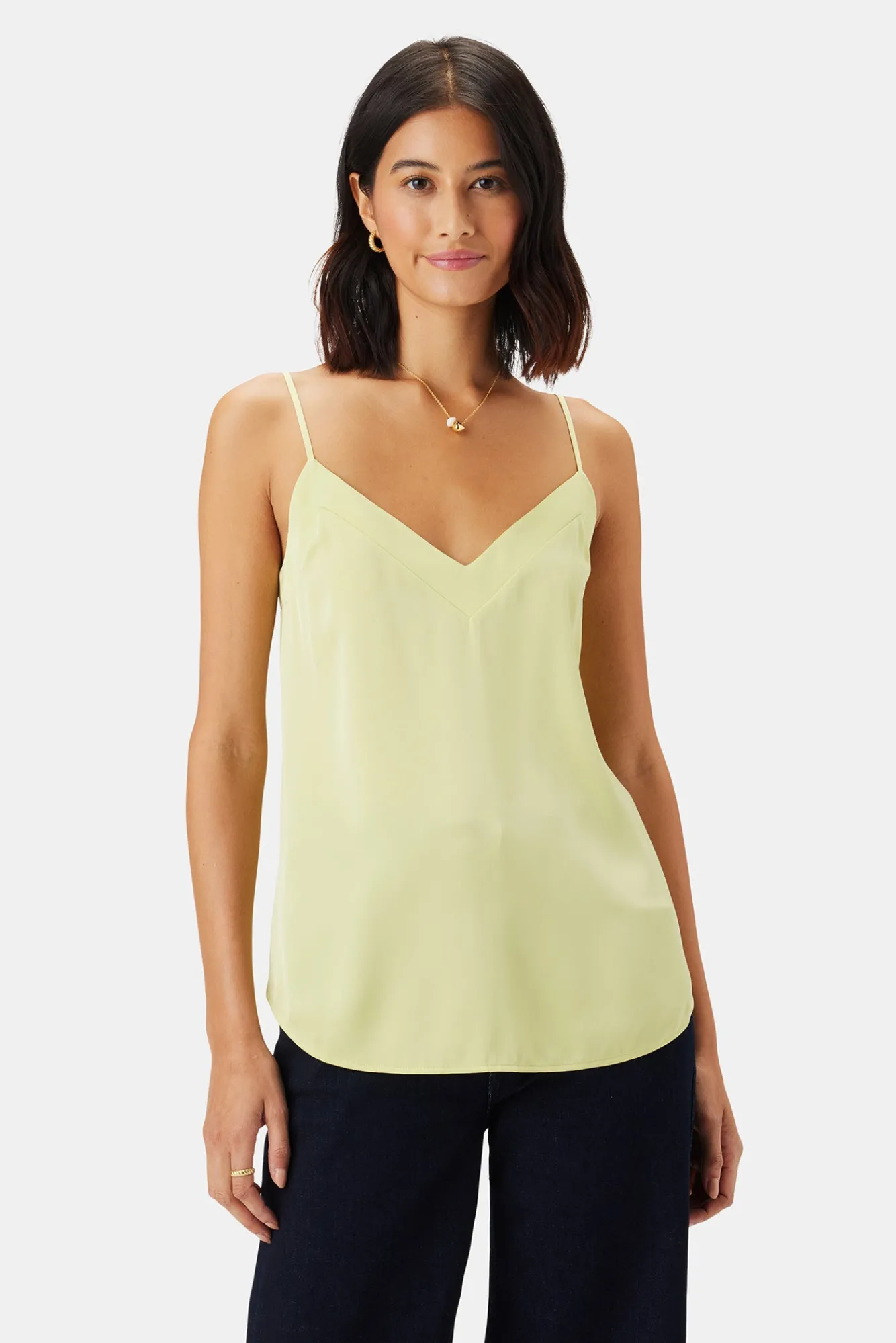 Amour Vert Barlow Stretch Silk Tank- Tops|Clearance