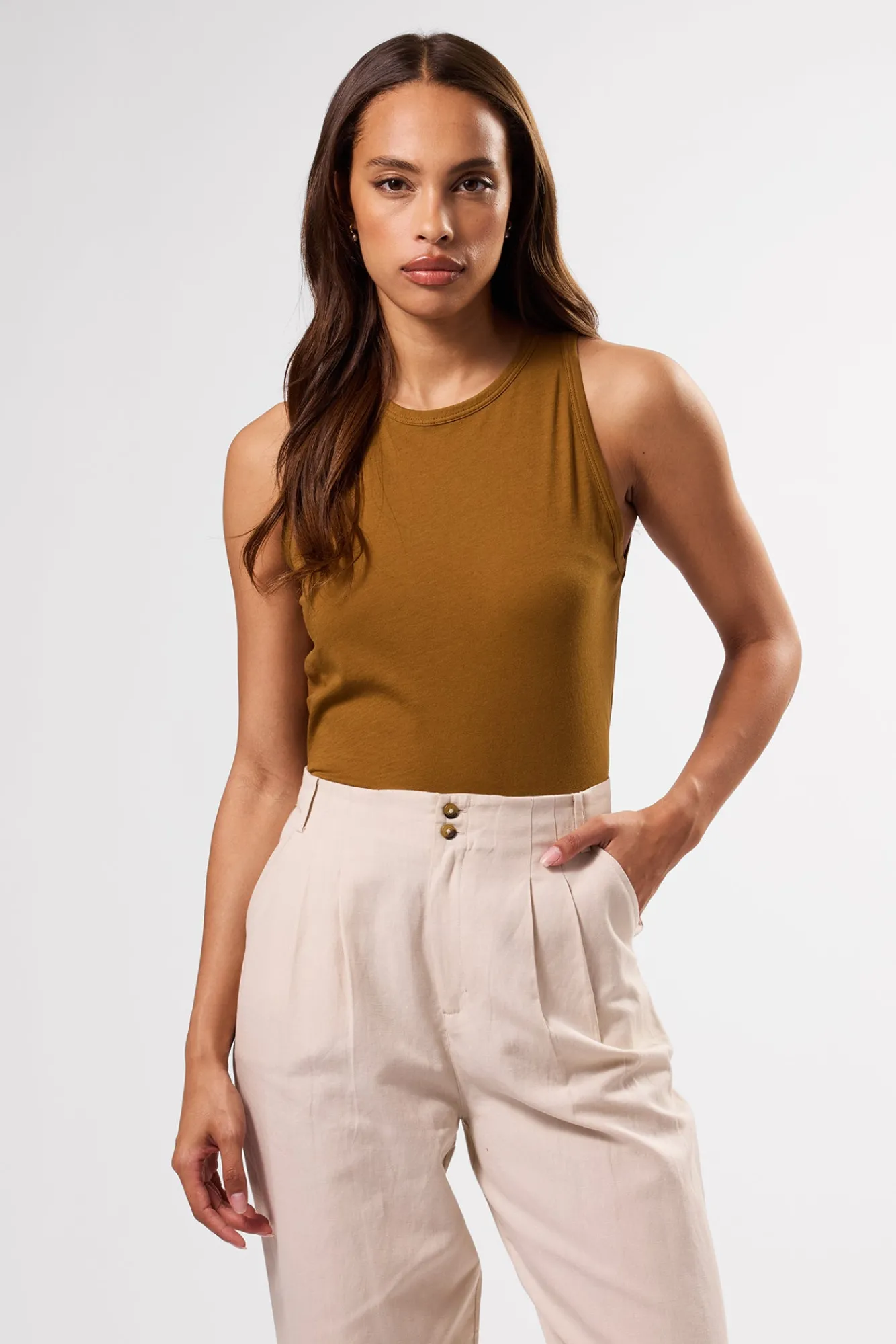 Amour Vert Jillian Organic Cotton Tank- Tops|Clearance
