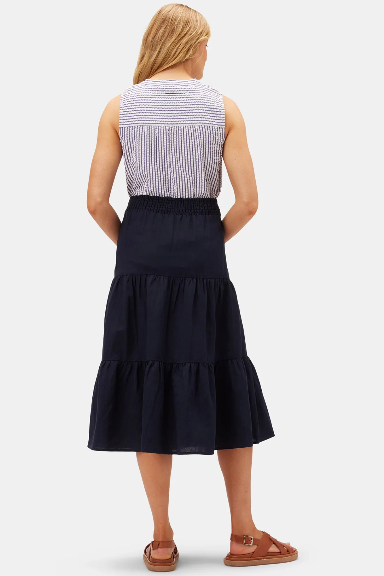 Amour Vert Silas Cotton Linen Skirt- Skirts|Clearance