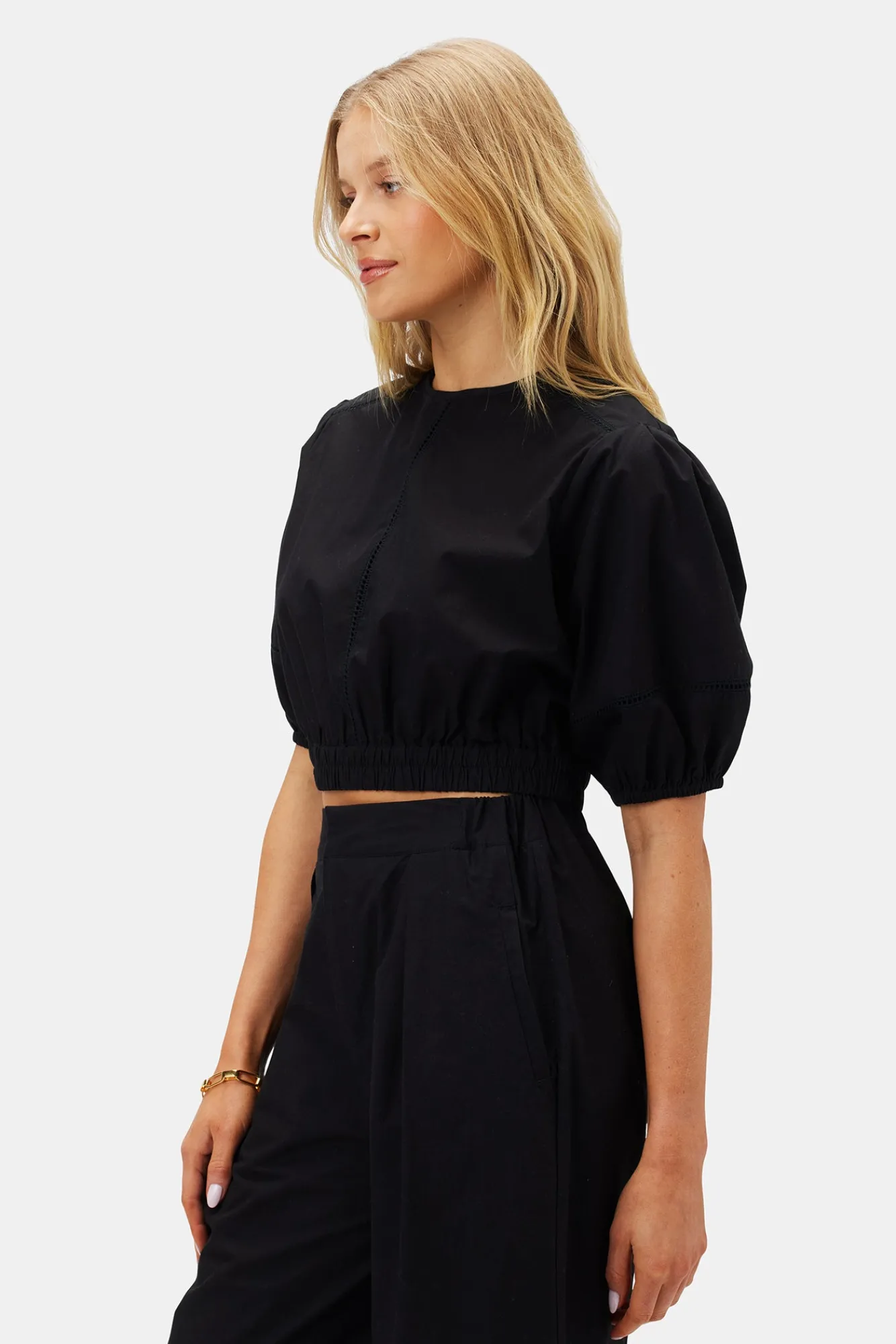 Amour Vert Lisa Organic Cotton Poplin Top- Tops|Clearance