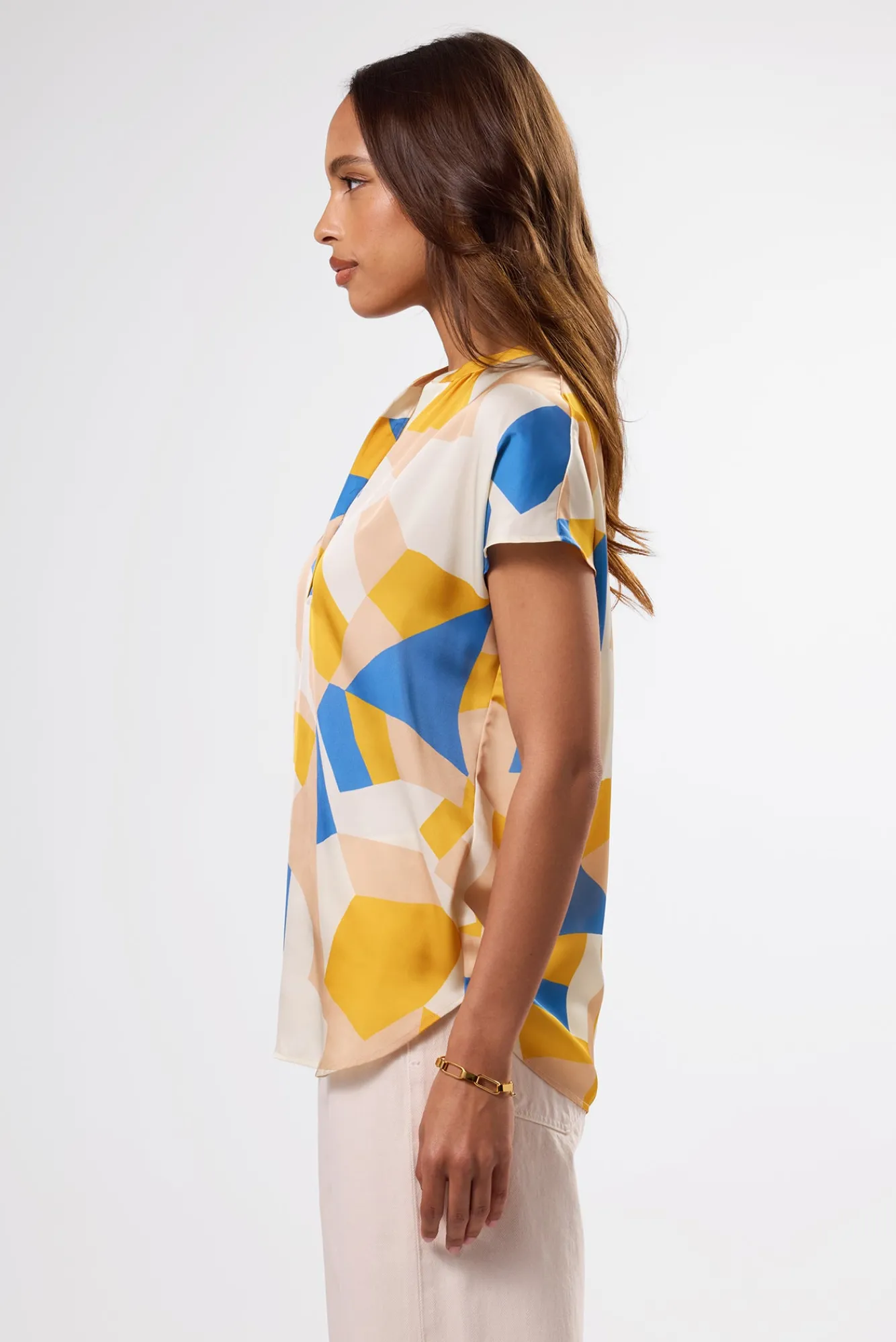 Amour Vert Renata Recycled Sateen Blouse- Tops|Clearance