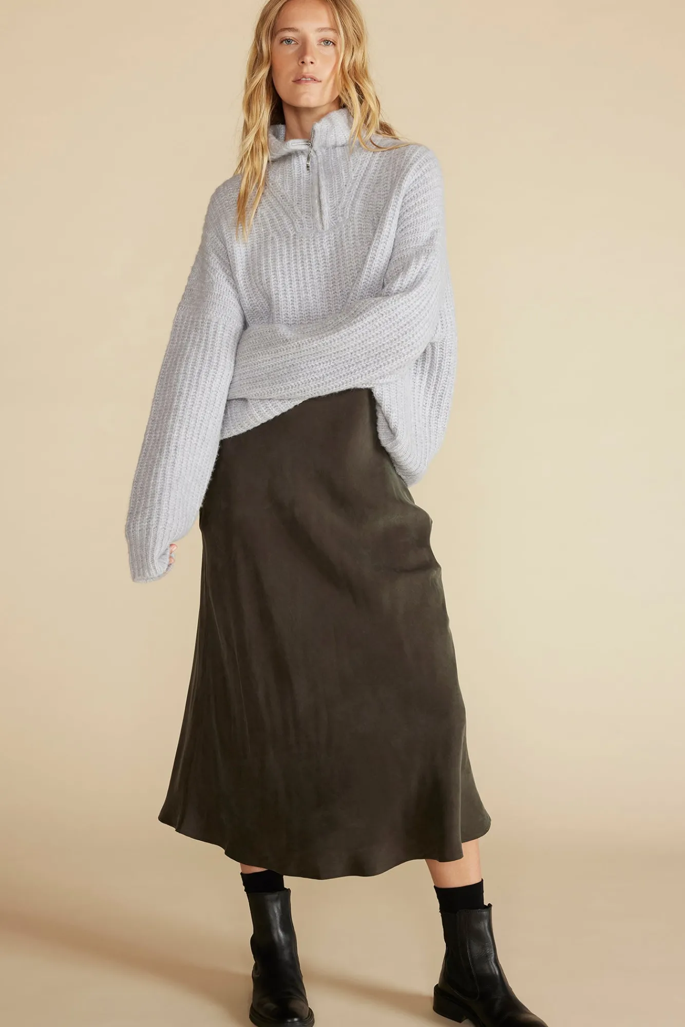 Amour Vert Eve Cupro Slip Skirt- Skirts