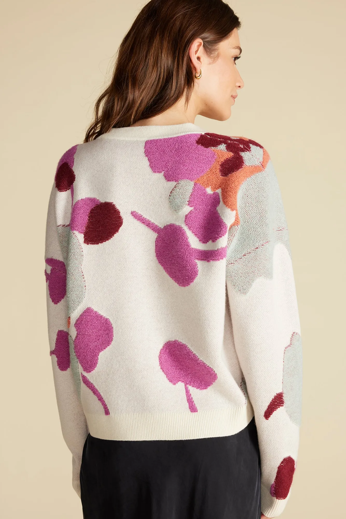 Amour Vert Rowan Jacquard Crew Neck Sweater- Sweaters & Cardigans