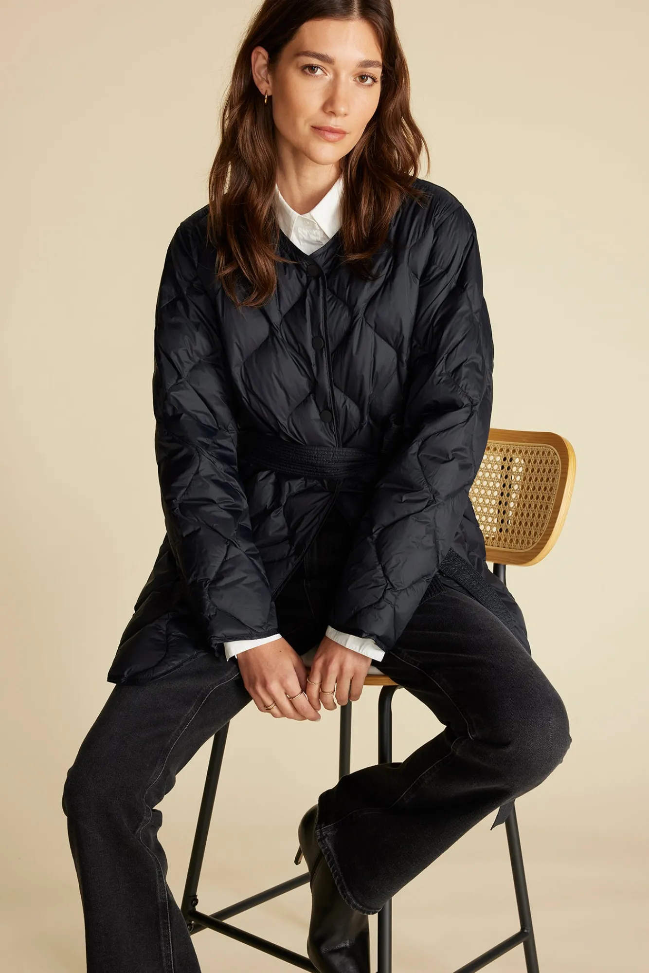 Amour Vert Solene Quilted Puffer Coat- Jackets & Outerwear|Clearance