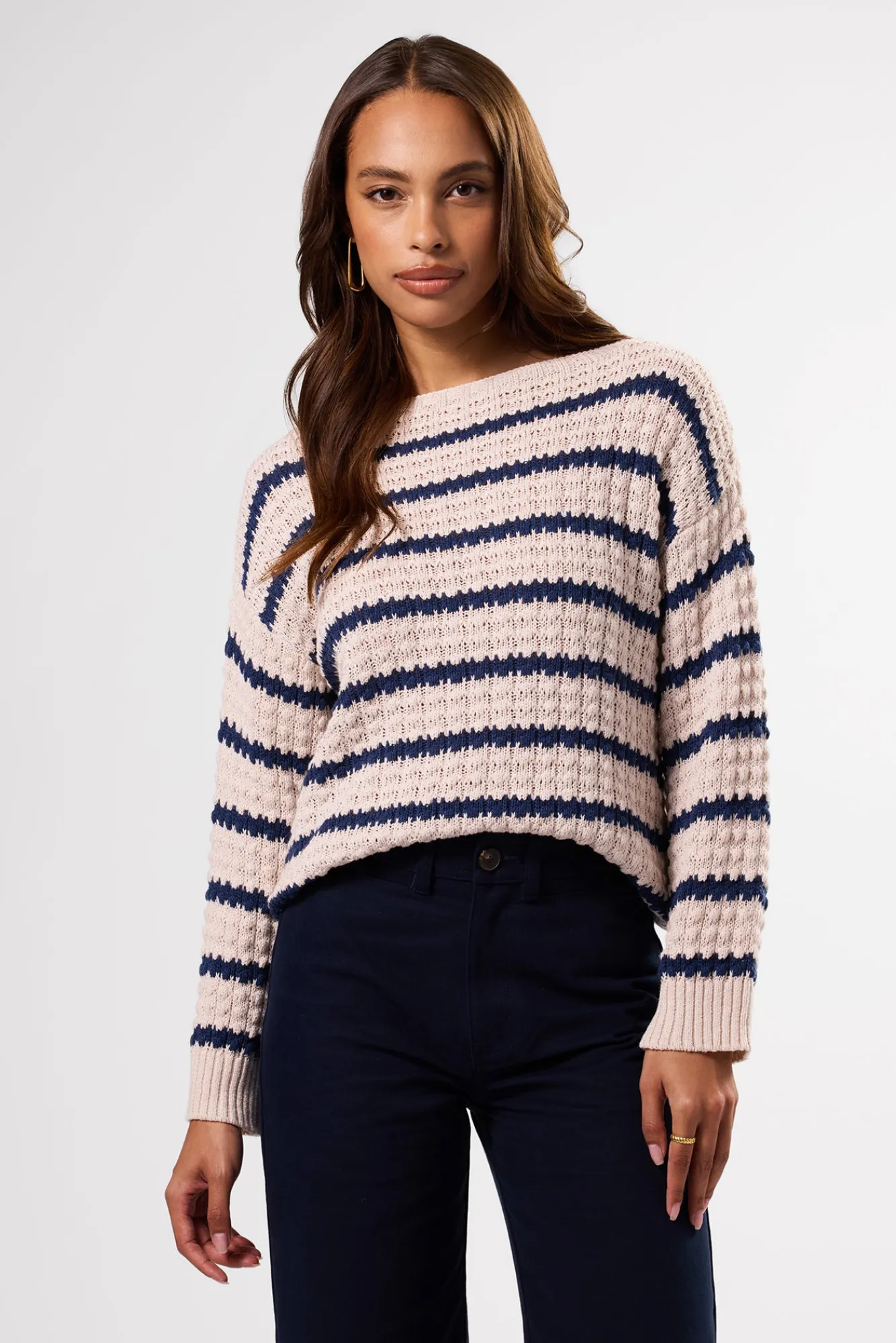 Amour Vert Stripe Novelty Sweater- Sweaters & Cardigans|Clearance