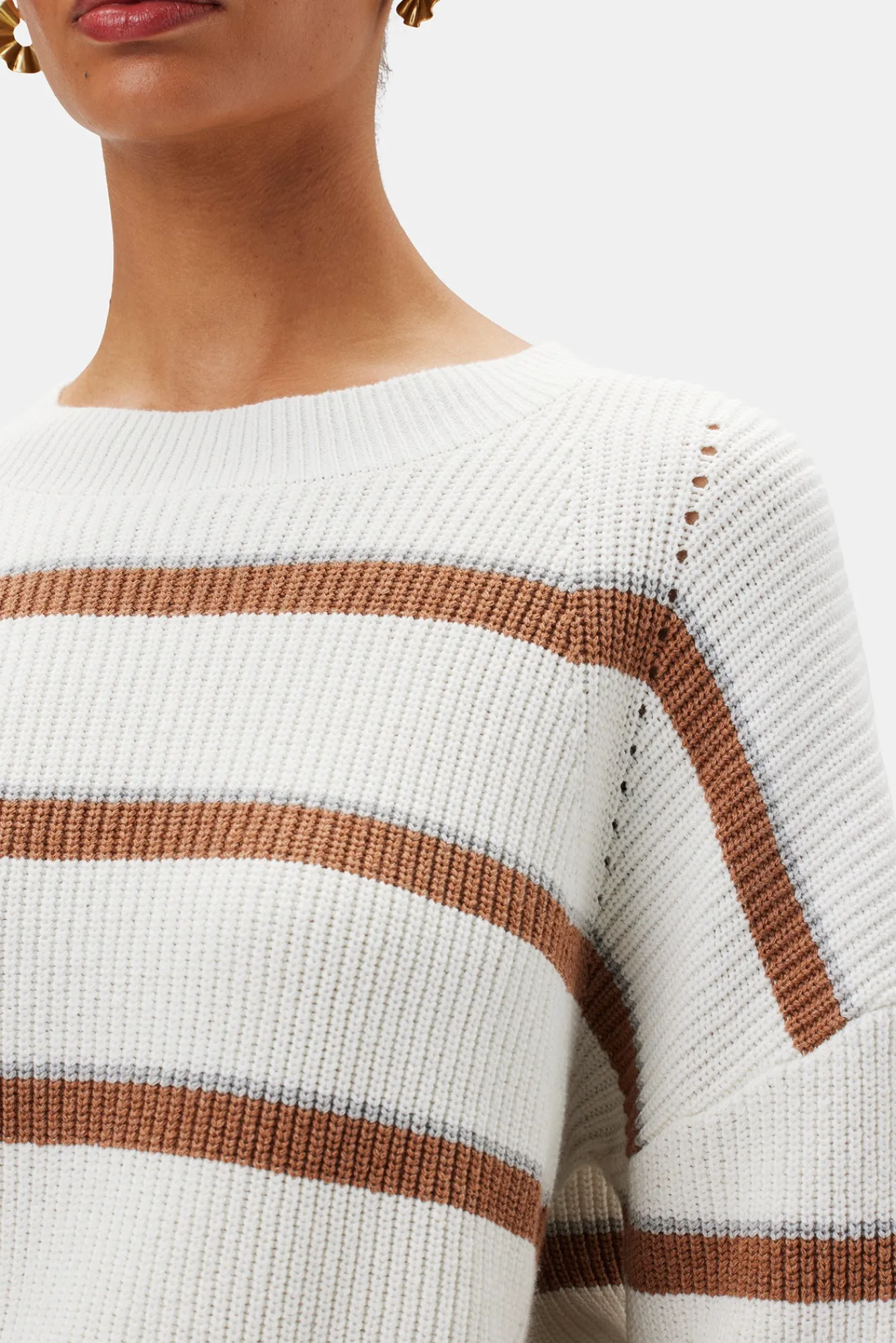 Amour Vert Emma Striped Sweater- Sweaters & Cardigans|Clearance