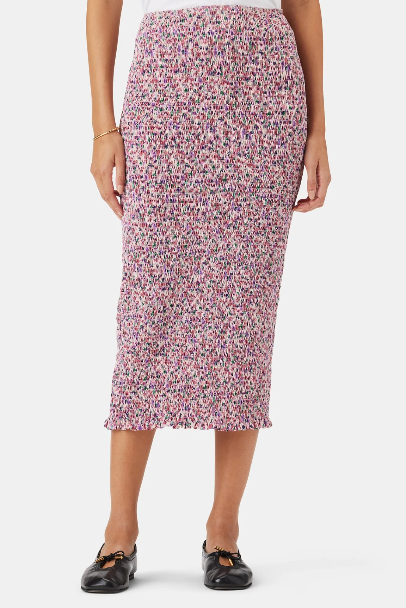 Amour Vert Eunice Smocked Skirt- Skirts|Clearance