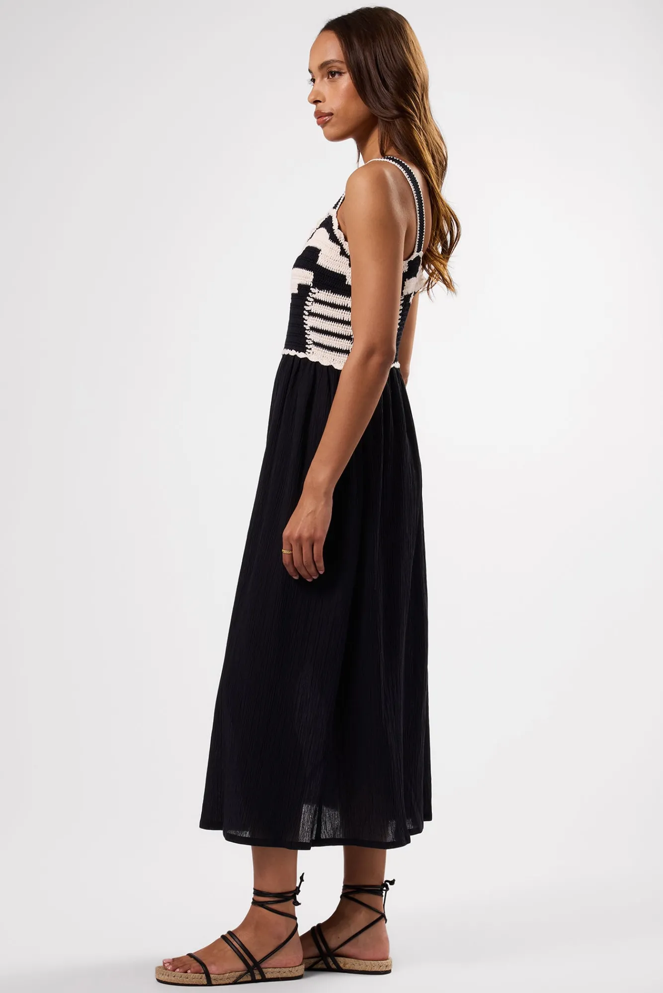 Amour Vert Anais Organic Cotton Crochet Dress- Dresses|Clearance