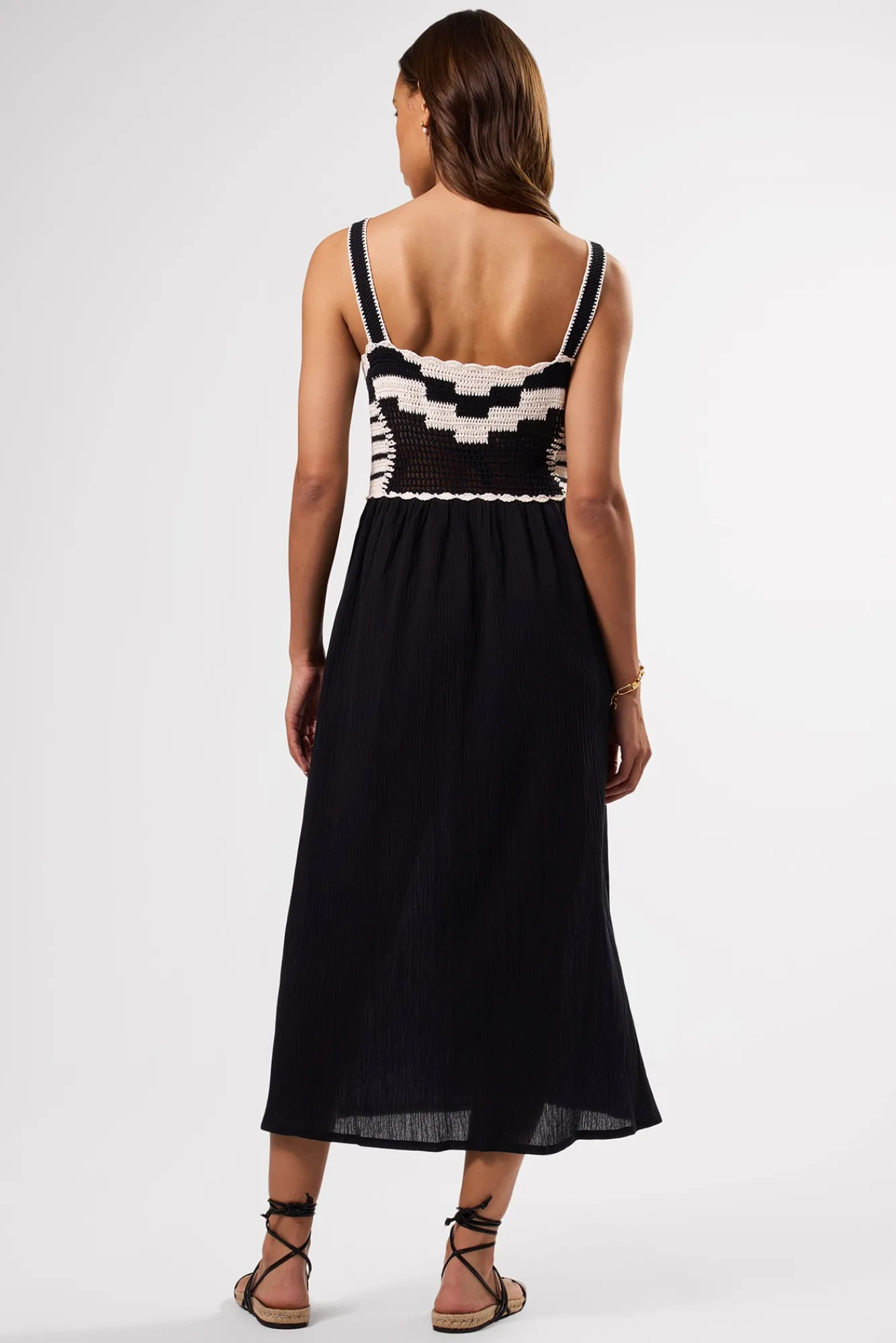 Amour Vert Anais Organic Cotton Crochet Dress- Dresses|Clearance