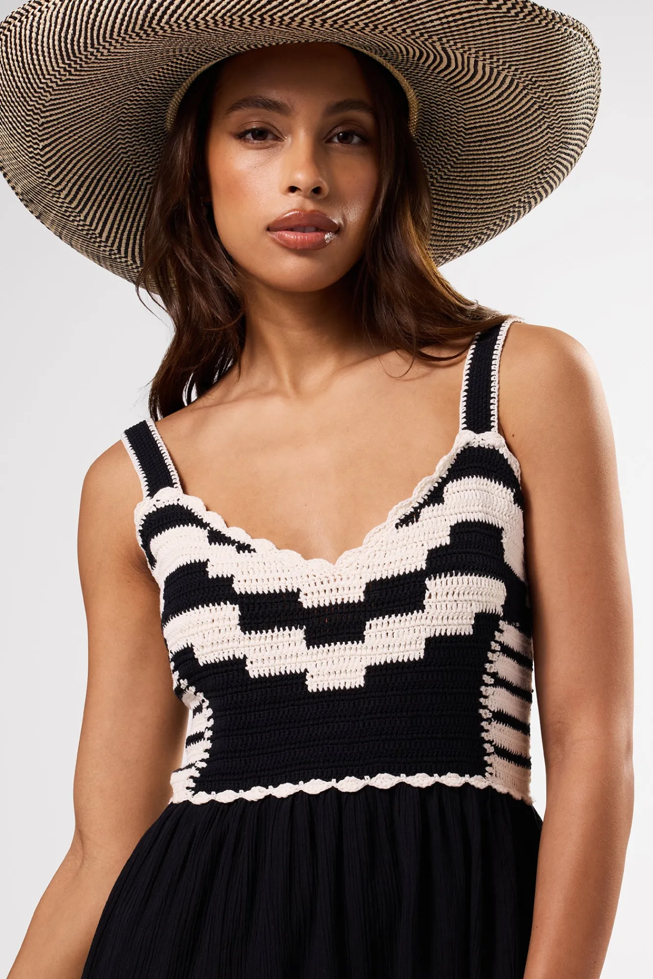 Amour Vert Anais Organic Cotton Crochet Dress- Dresses|Clearance