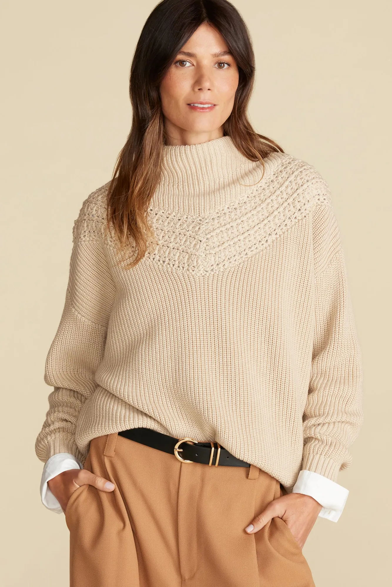 Amour Vert Monet Cotton Merino Sweater- Sweaters & Cardigans