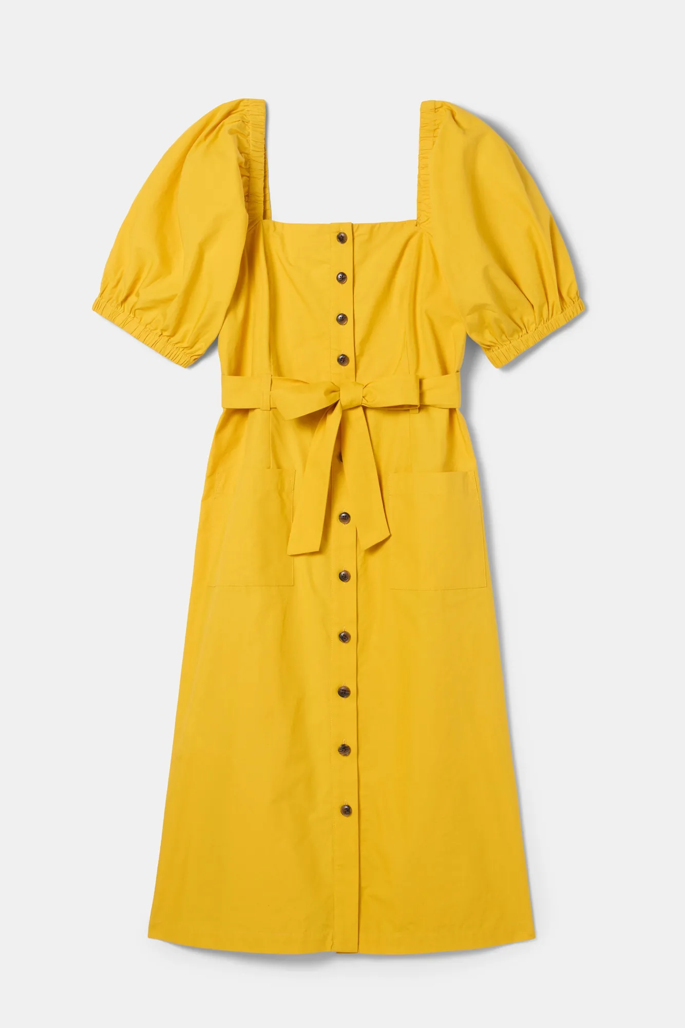 Amour Vert Square Neck Button Front Dress- Dresses|Clearance