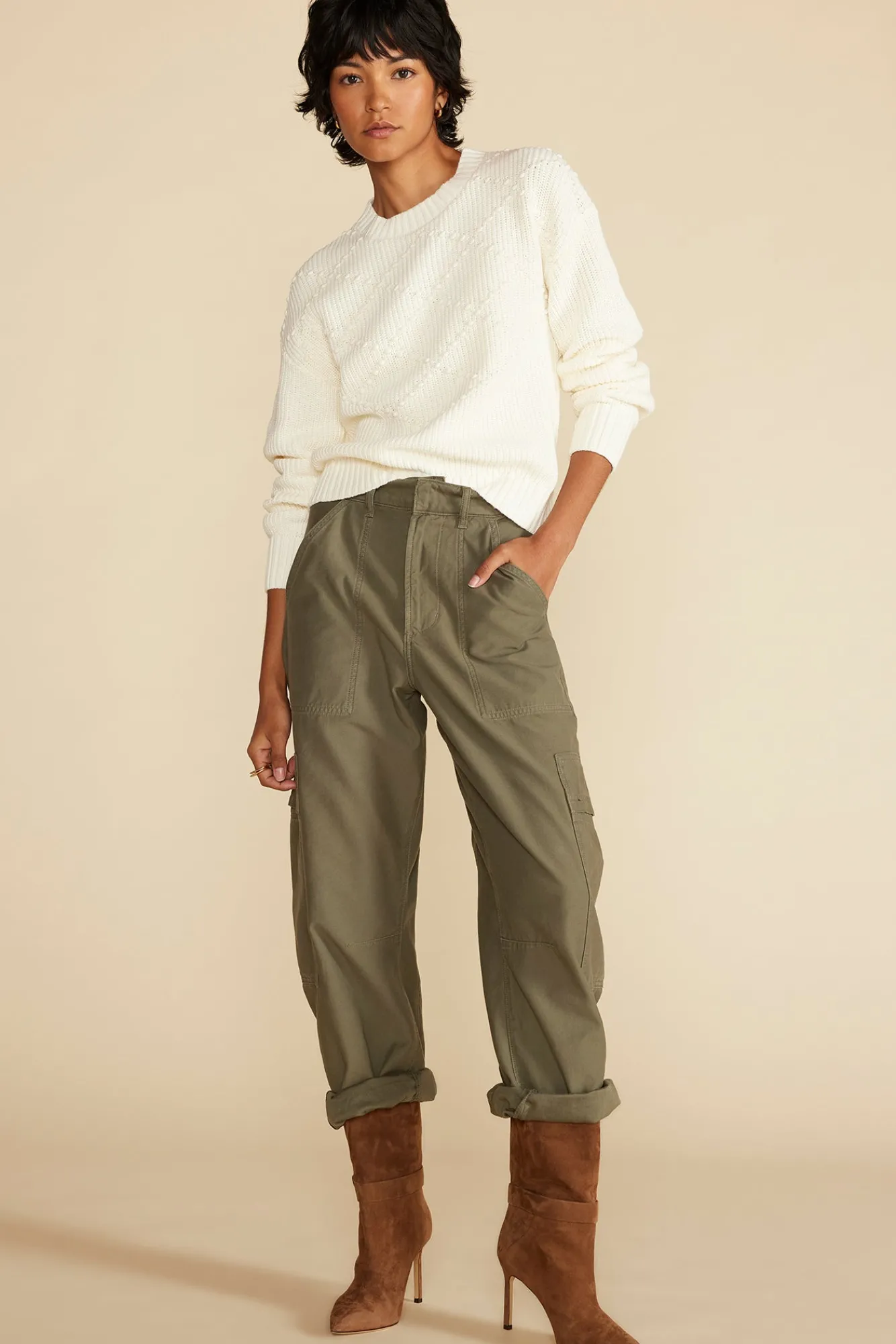 Amour Vert Madella Pom Pom Organic Cotton Sweater- Sweaters & Cardigans