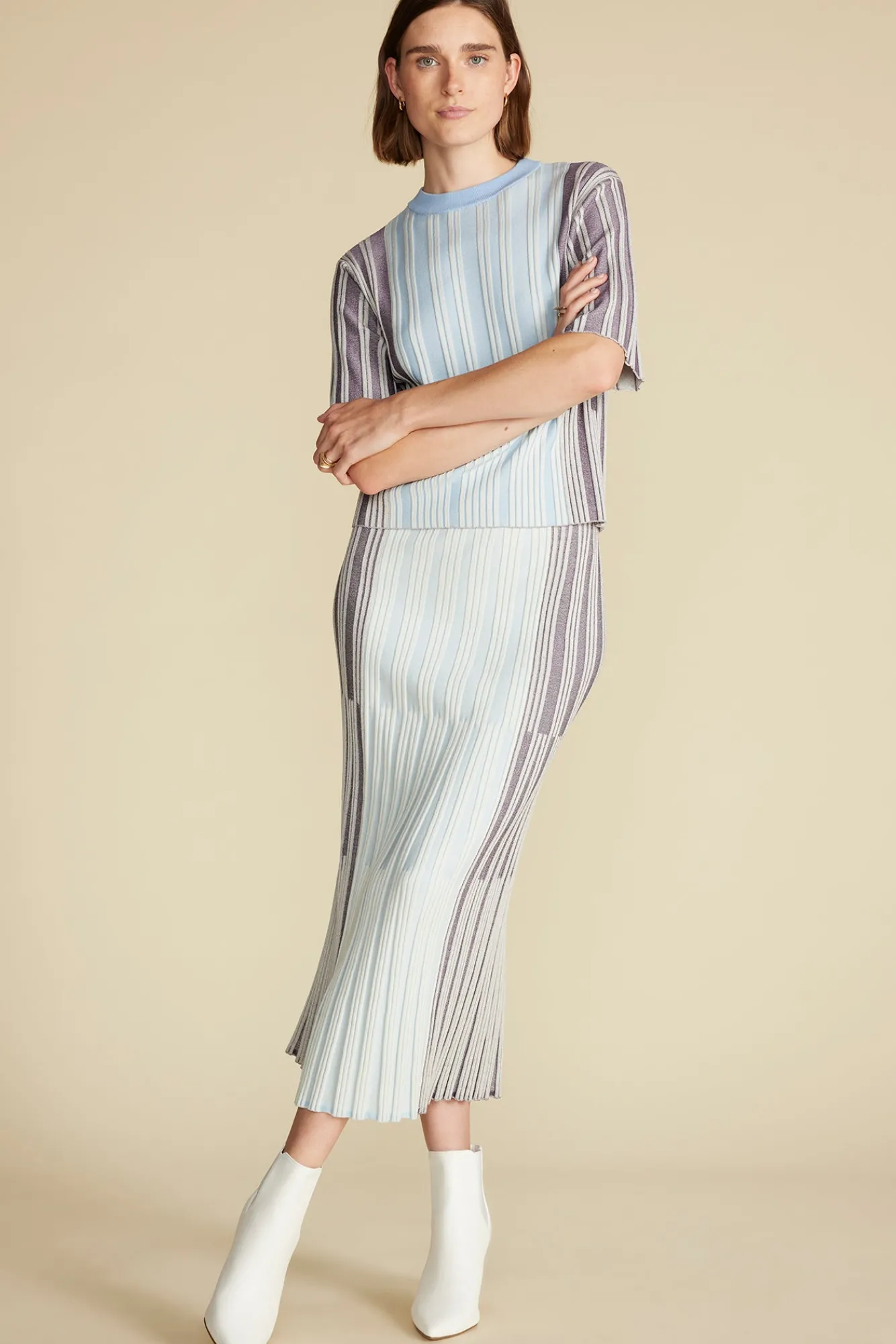 Amour Vert Cerise Knit Midi Skirt- Skirts|Clearance