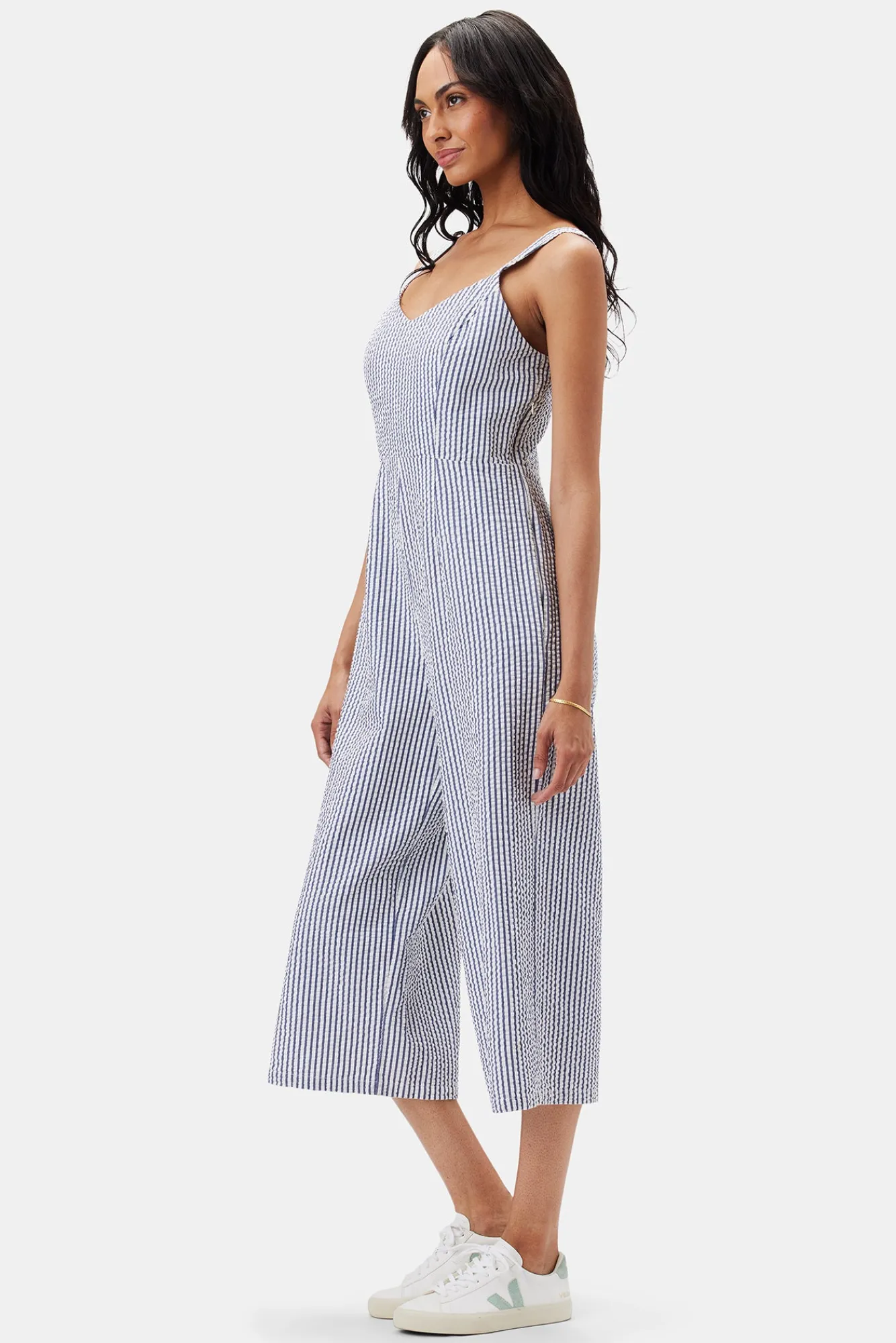 Amour Vert Taya Seersucker Jumpsuit- Jumpsuits|Clearance