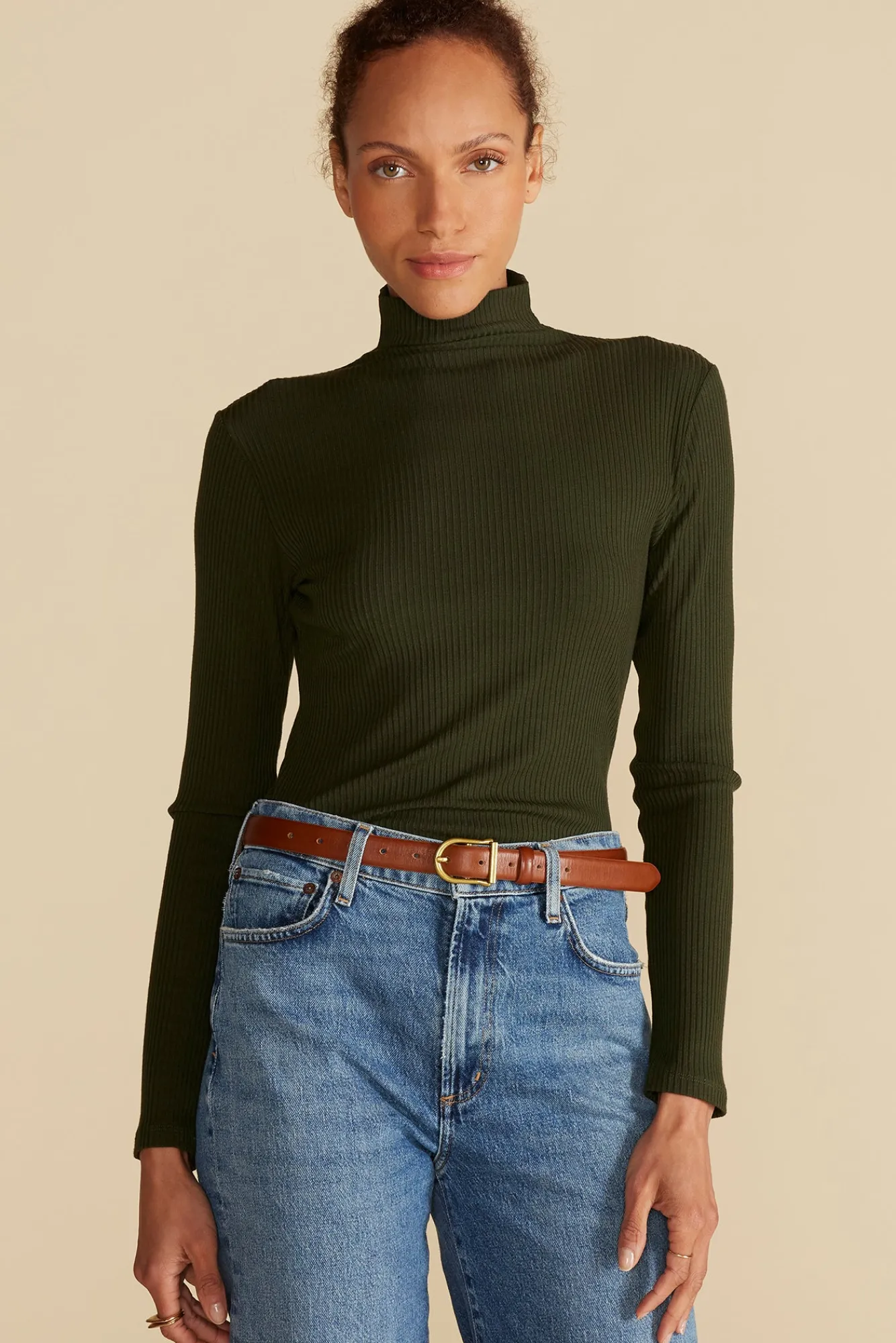 Amour Vert Lux Paris Rib Turtleneck- Tops
