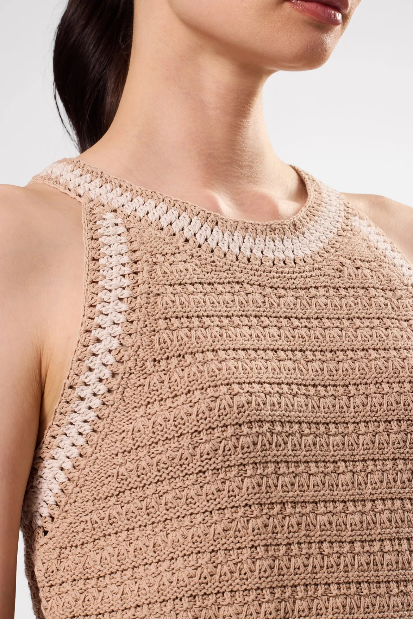 Amour Vert Texture Halter- Tops|Clearance