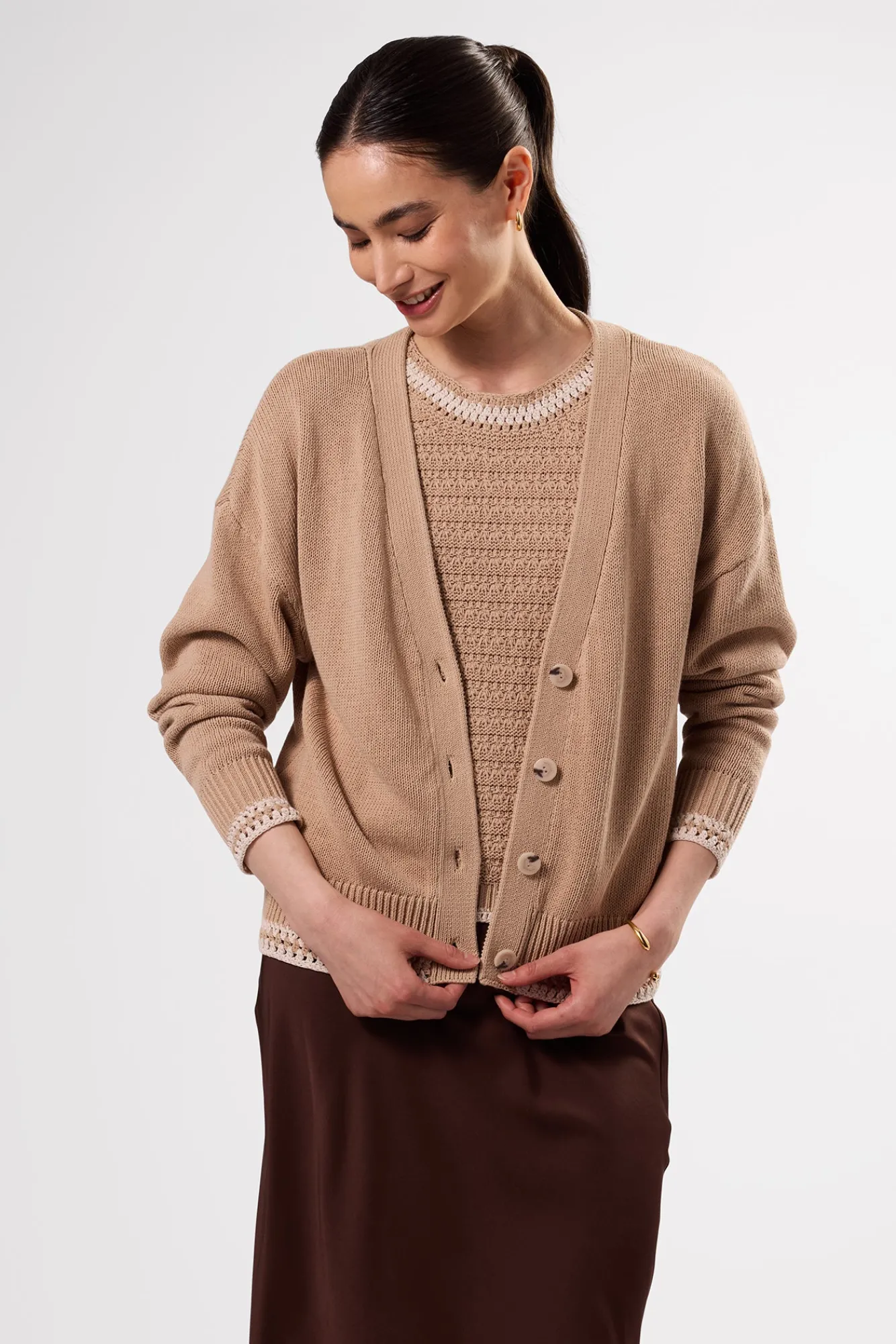 Amour Vert Texture Halter- Tops|Clearance