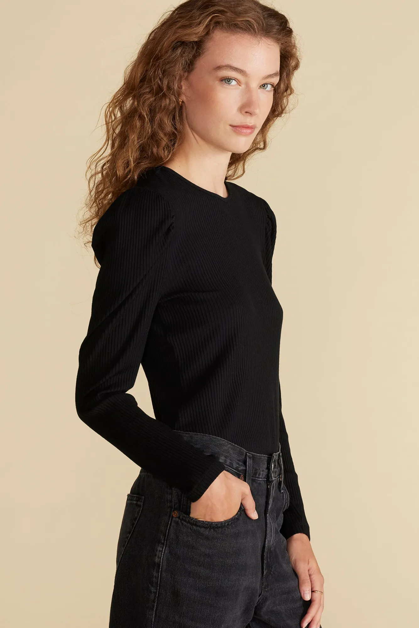 Amour Vert Reine Paris Rib Top- Tops