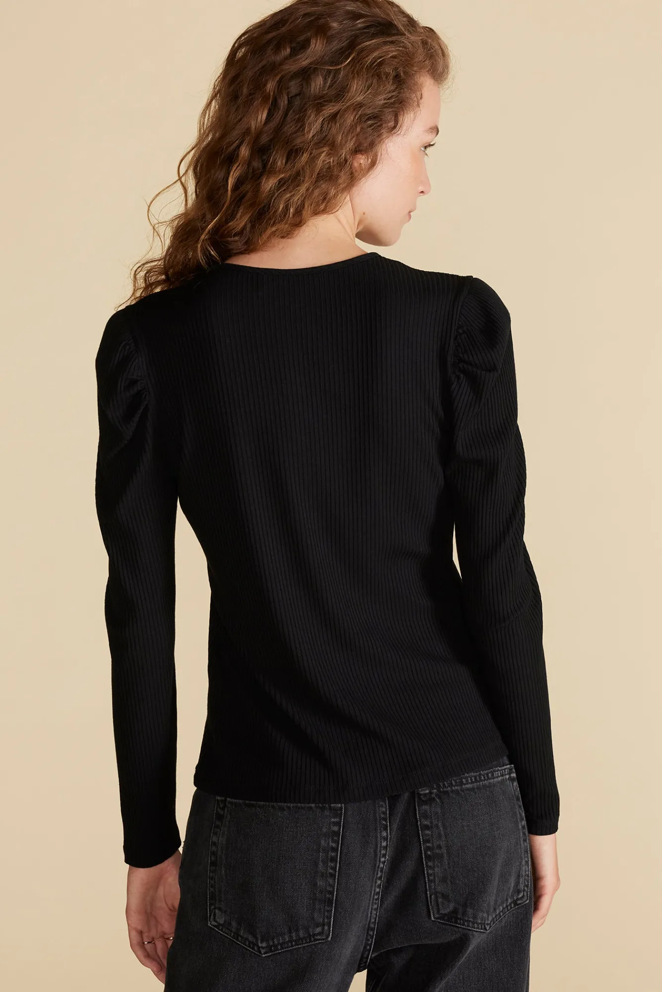 Amour Vert Reine Paris Rib Top- Tops