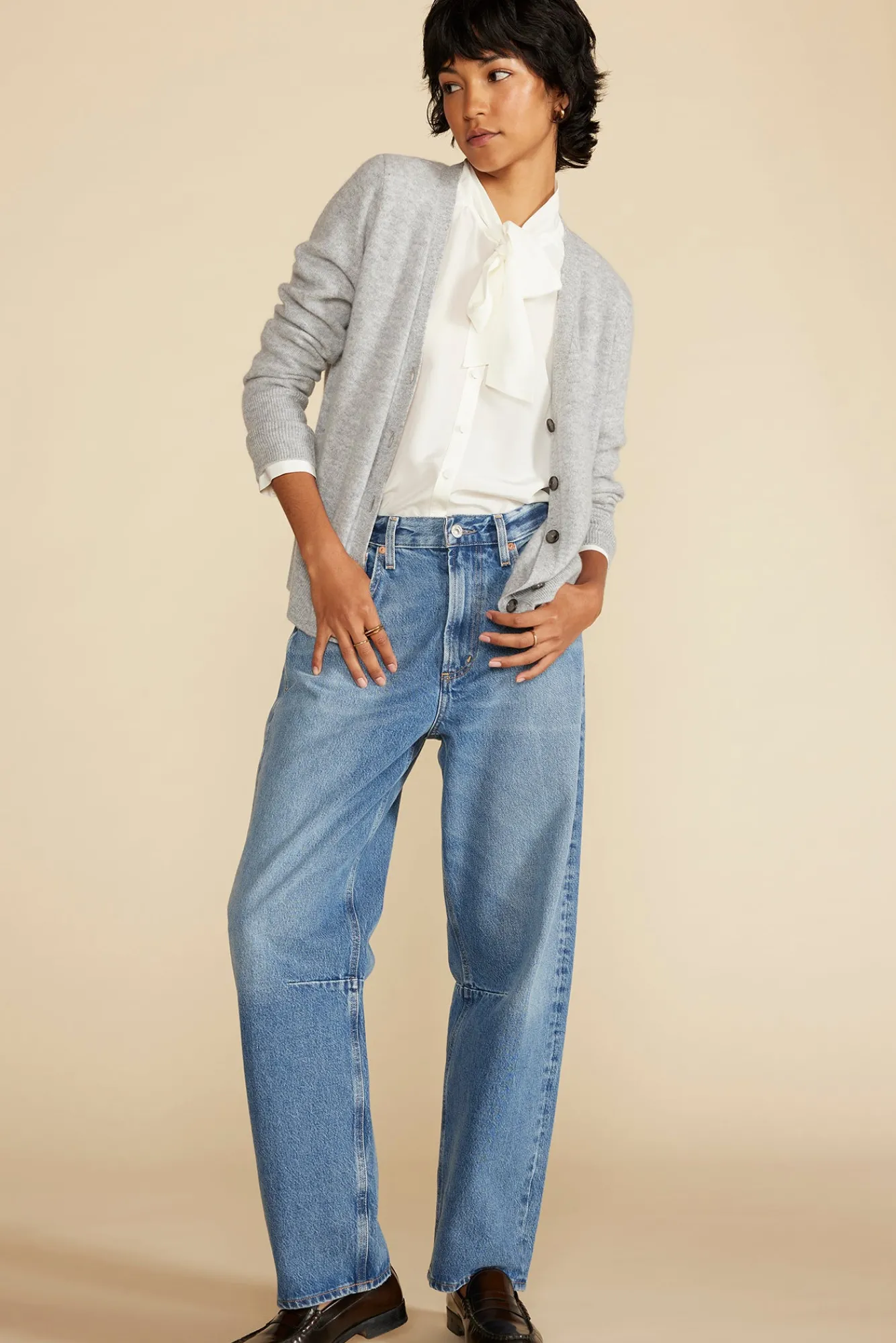 Amour Vert Milla Washable Silk Bow Blouse- Blouses & Shirts|Tops