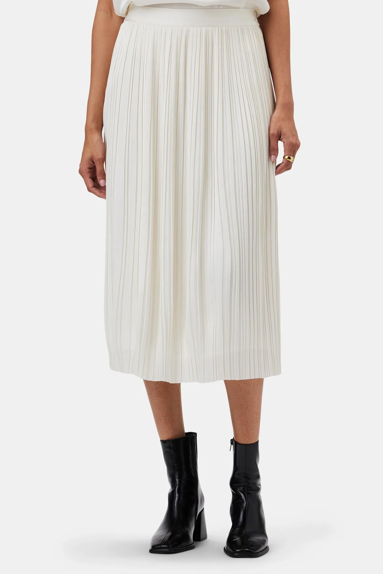 Amour Vert Blaze Pleated Recycled Sateen Skirt- Skirts|Clearance