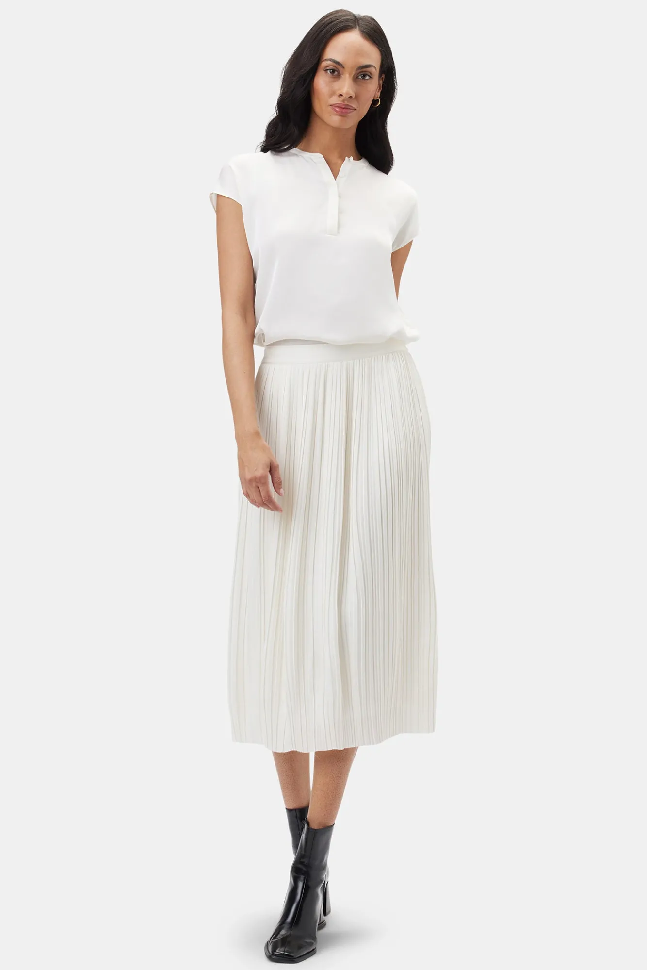 Amour Vert Blaze Pleated Recycled Sateen Skirt- Skirts|Clearance