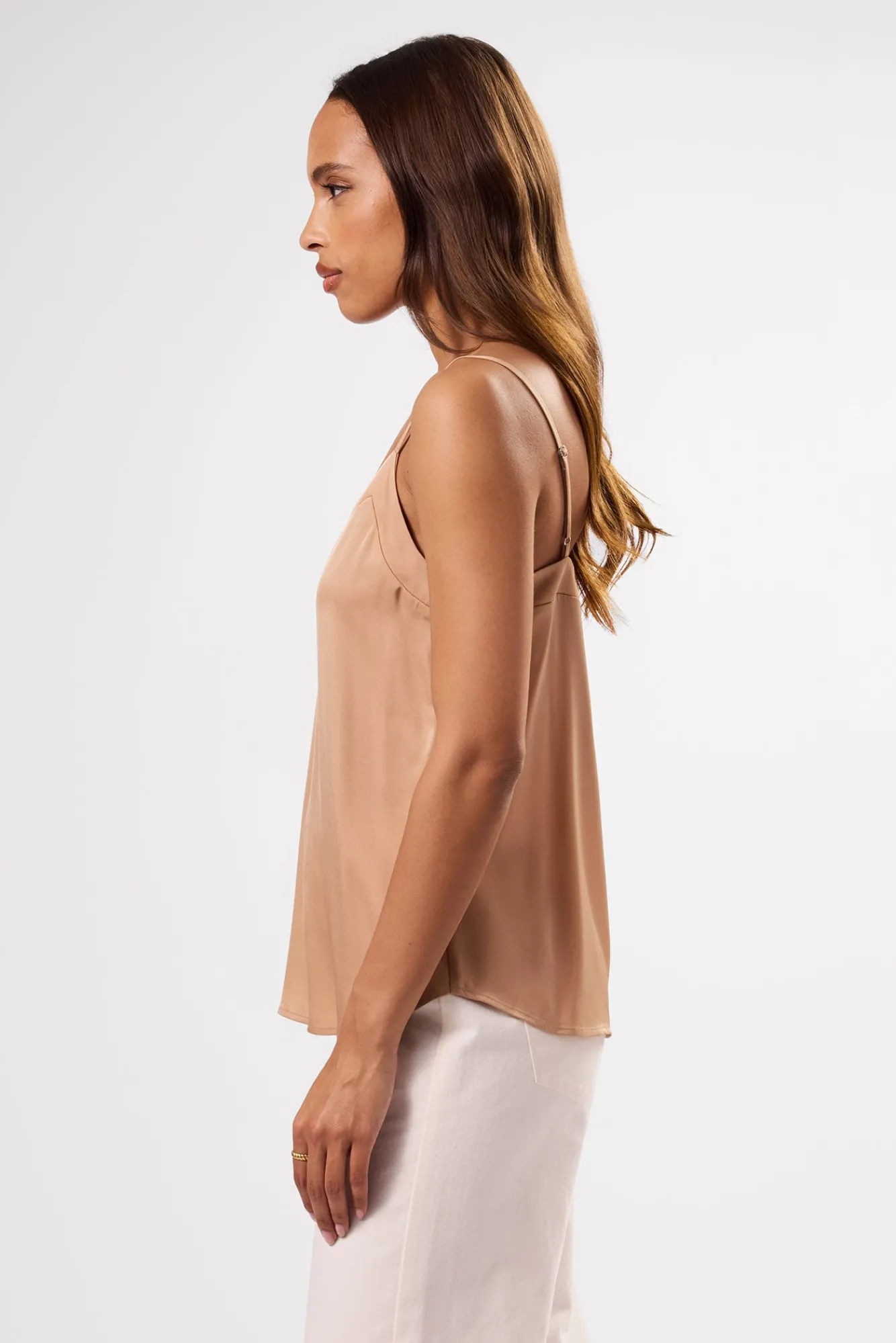 Amour Vert Barlow Stretch Silk Tank- Tops|Clearance