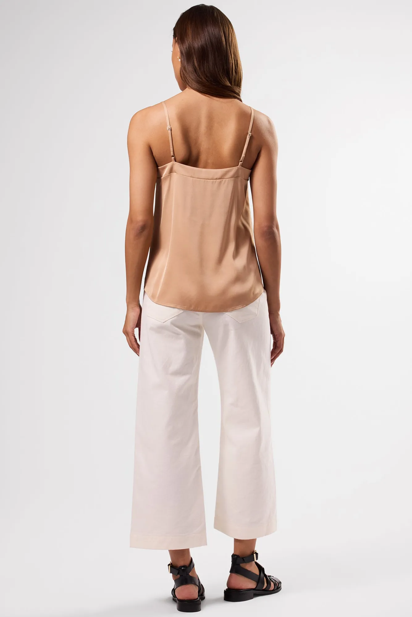 Amour Vert Barlow Stretch Silk Tank- Tops|Clearance