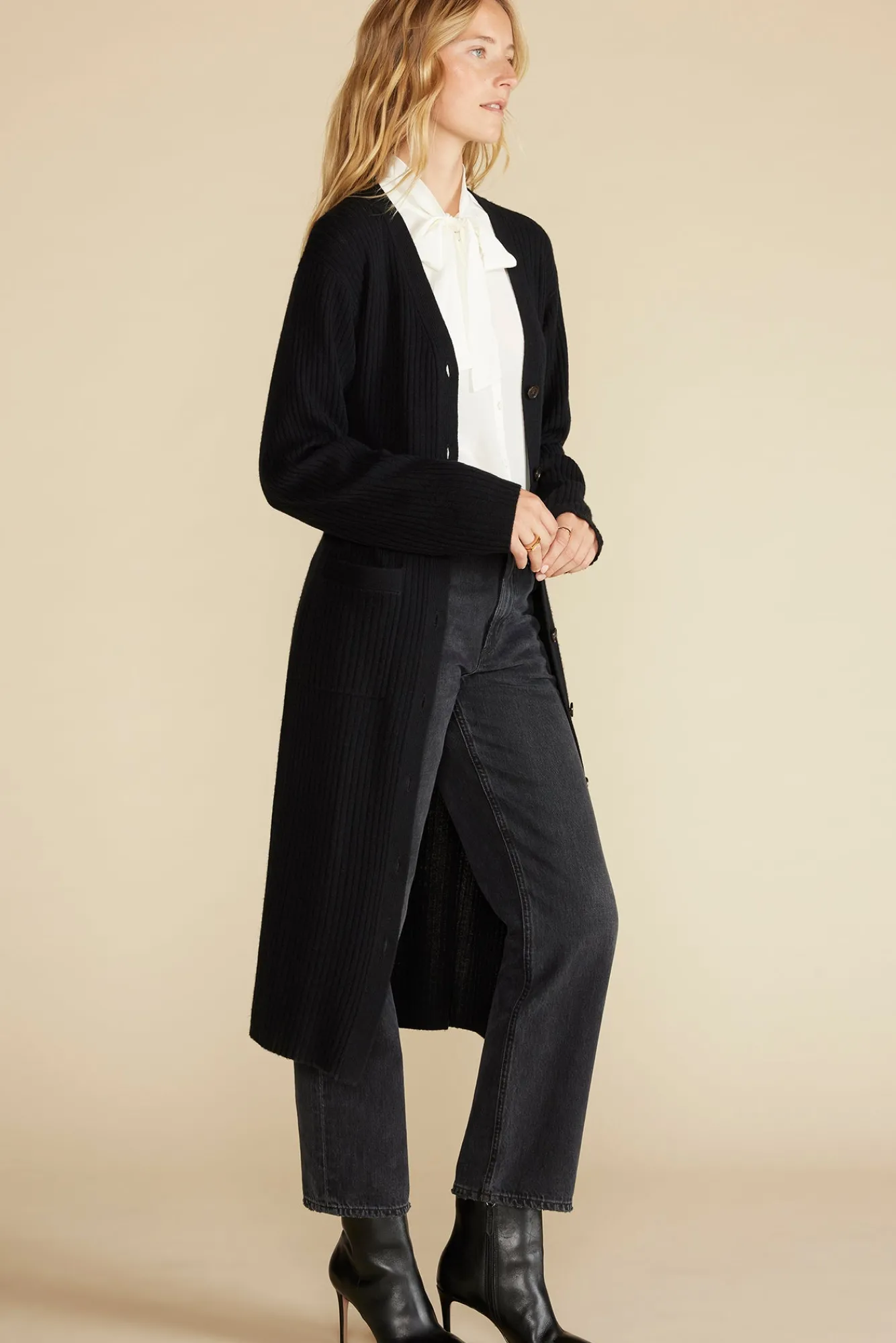 Amour Vert Dion Long V Neck Cardigan- Sweaters & Cardigans