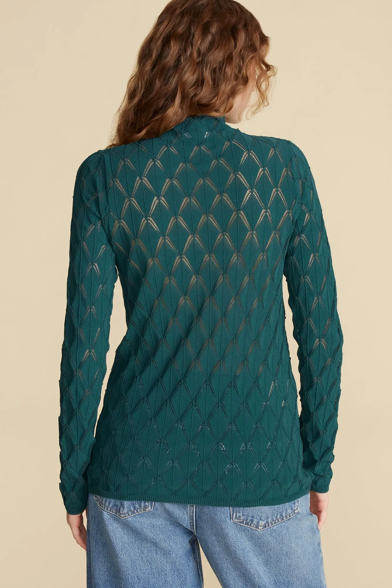 Amour Vert Chaney Diamond Pointelle Top- Tops