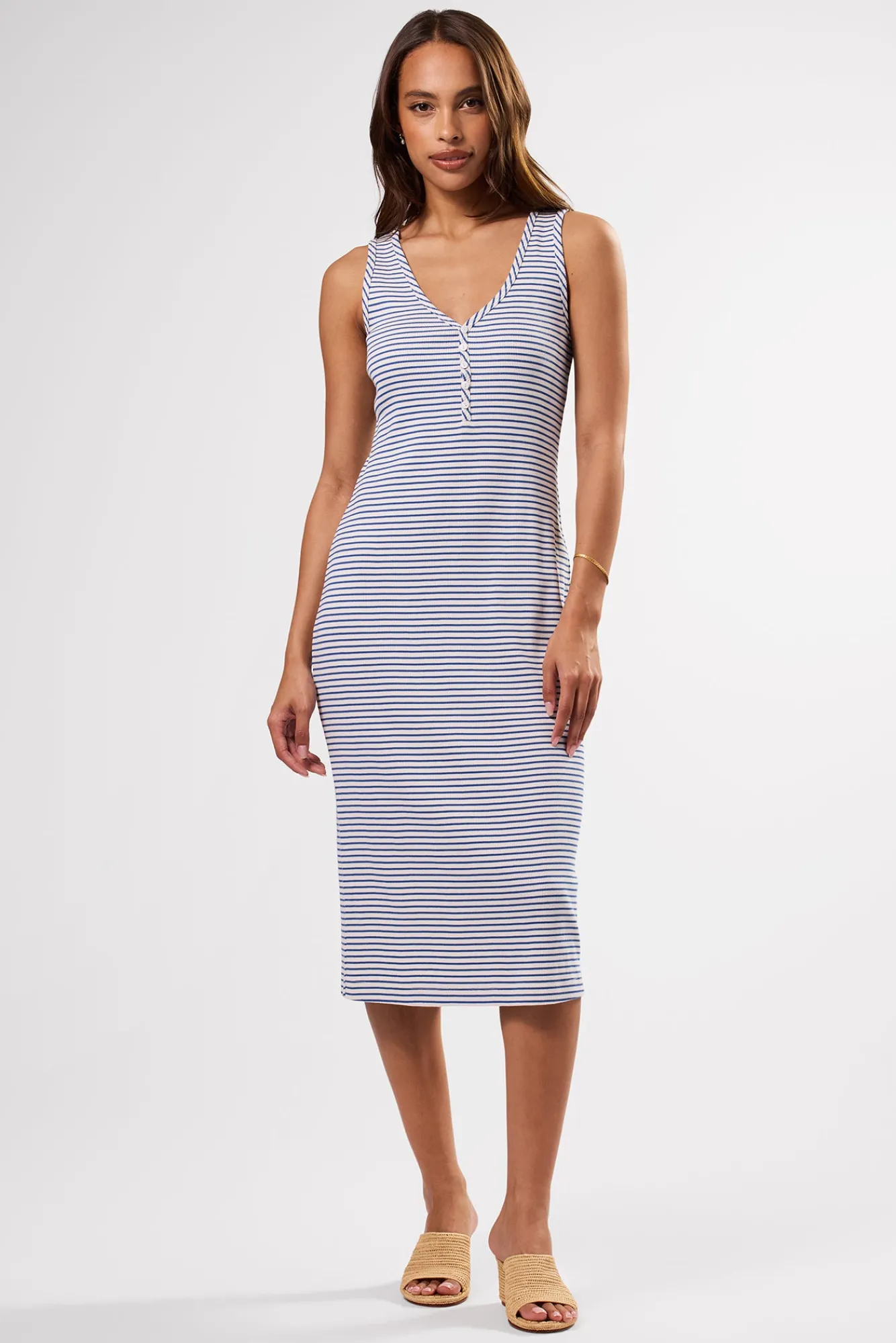 Amour Vert Deacon Organic Cotton Modal Rib Dress- Dresses|Clearance