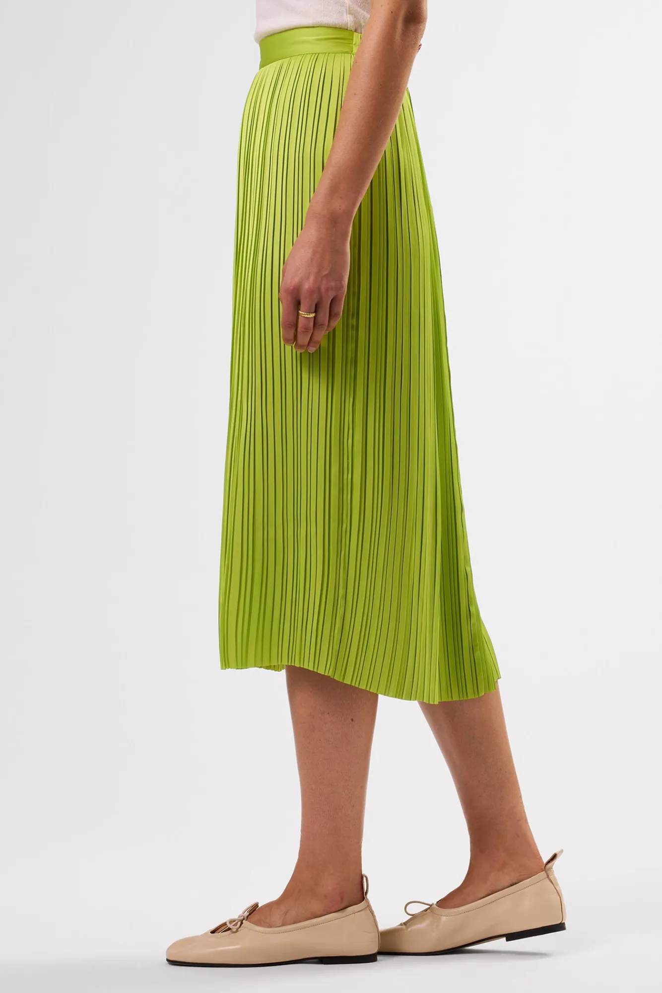 Amour Vert Blaze Pleated Recycled Sateen Skirt- Skirts|Clearance