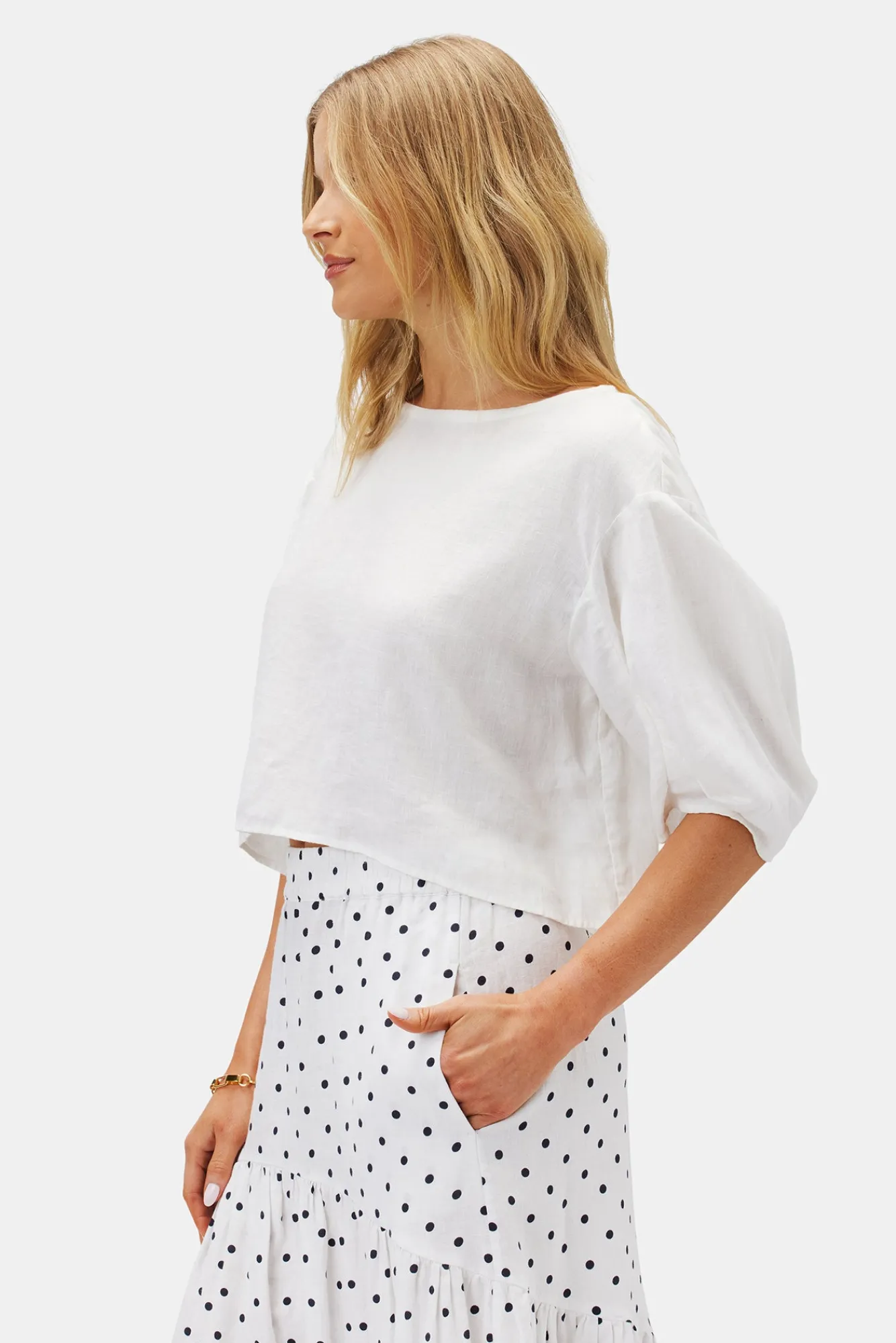 Amour Vert Lilly Pilly Leia Organic Linen Top- Tops|Clearance