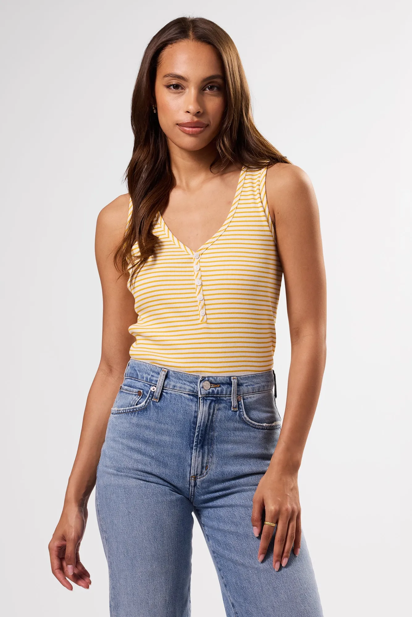 Amour Vert Deacon Organic Cotton Modal Rib Tank- Tops|Clearance