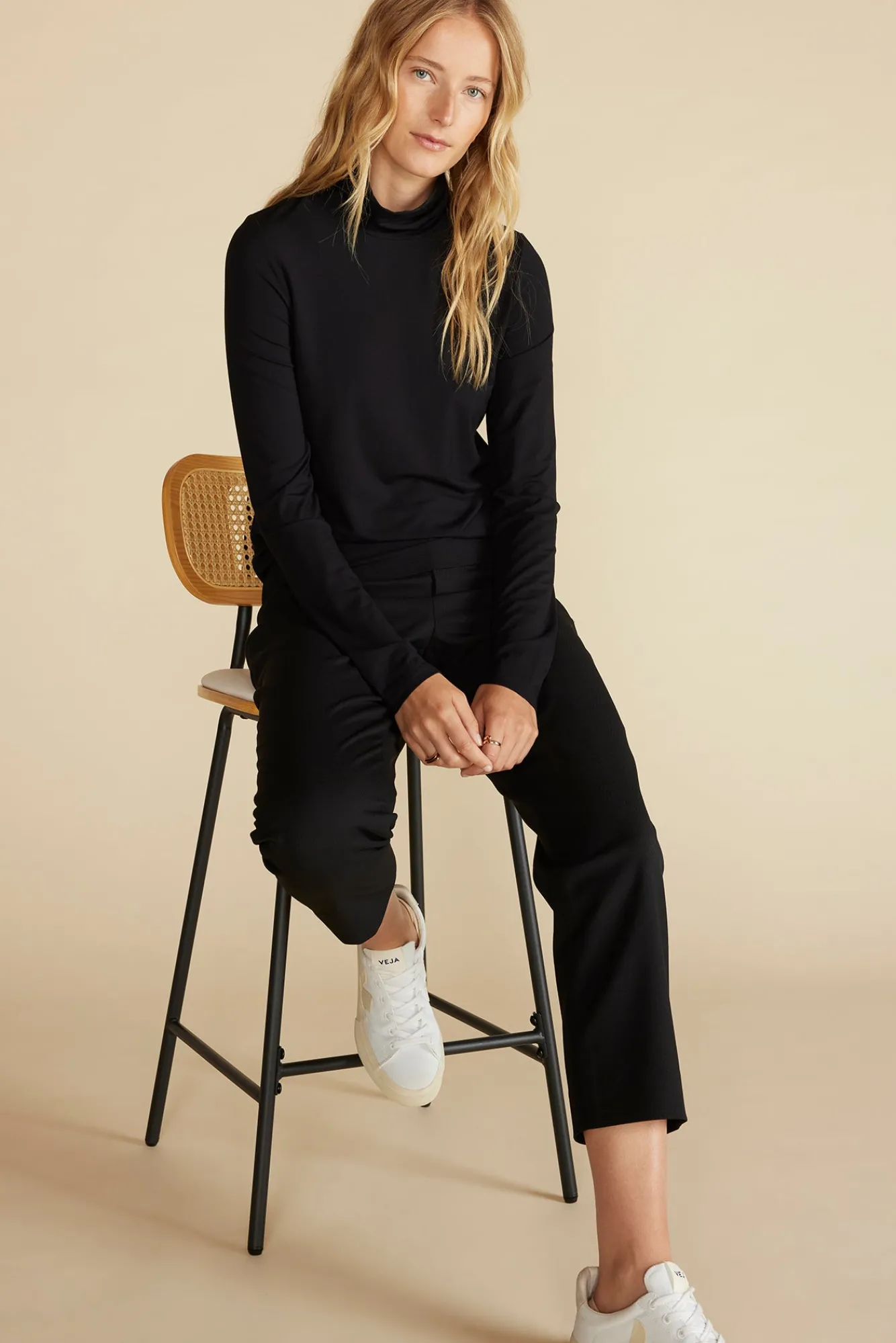 Amour Vert Flannery Bamboo Knit Turtleneck- Tops|Clearance