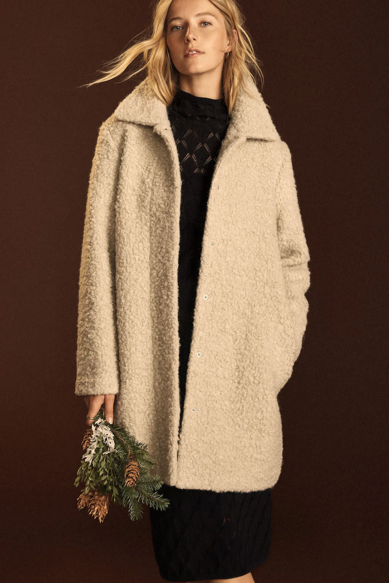 Amour Vert Noelle Sherpa Coat- Jackets & Outerwear