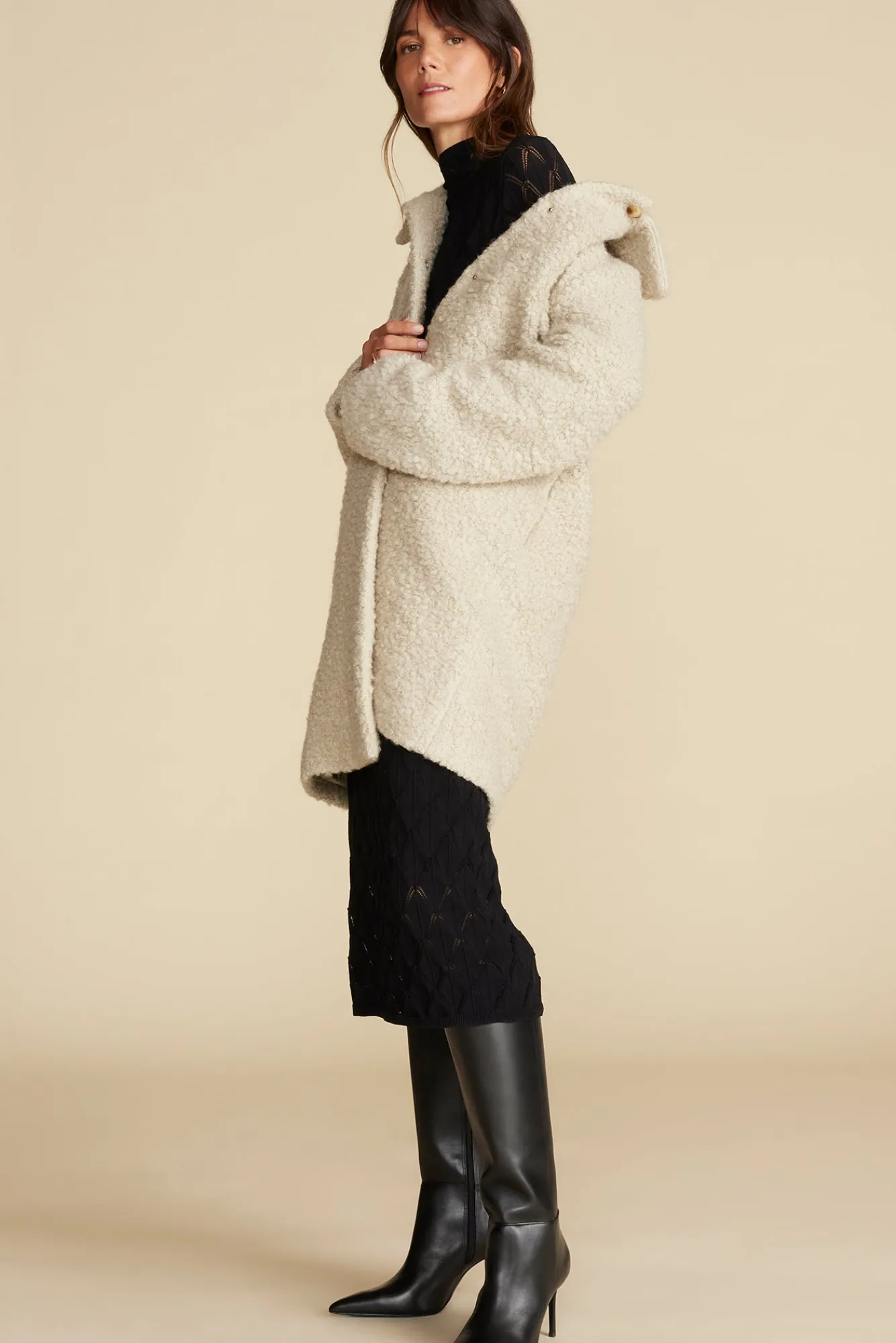 Amour Vert Noelle Sherpa Coat- Jackets & Outerwear