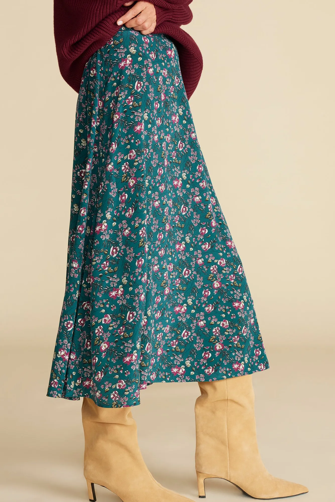 Amour Vert Blaze Washable Silk Skirt- Skirts